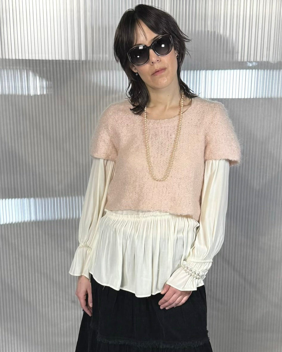 Sisley mohair blend knitted t-shirt