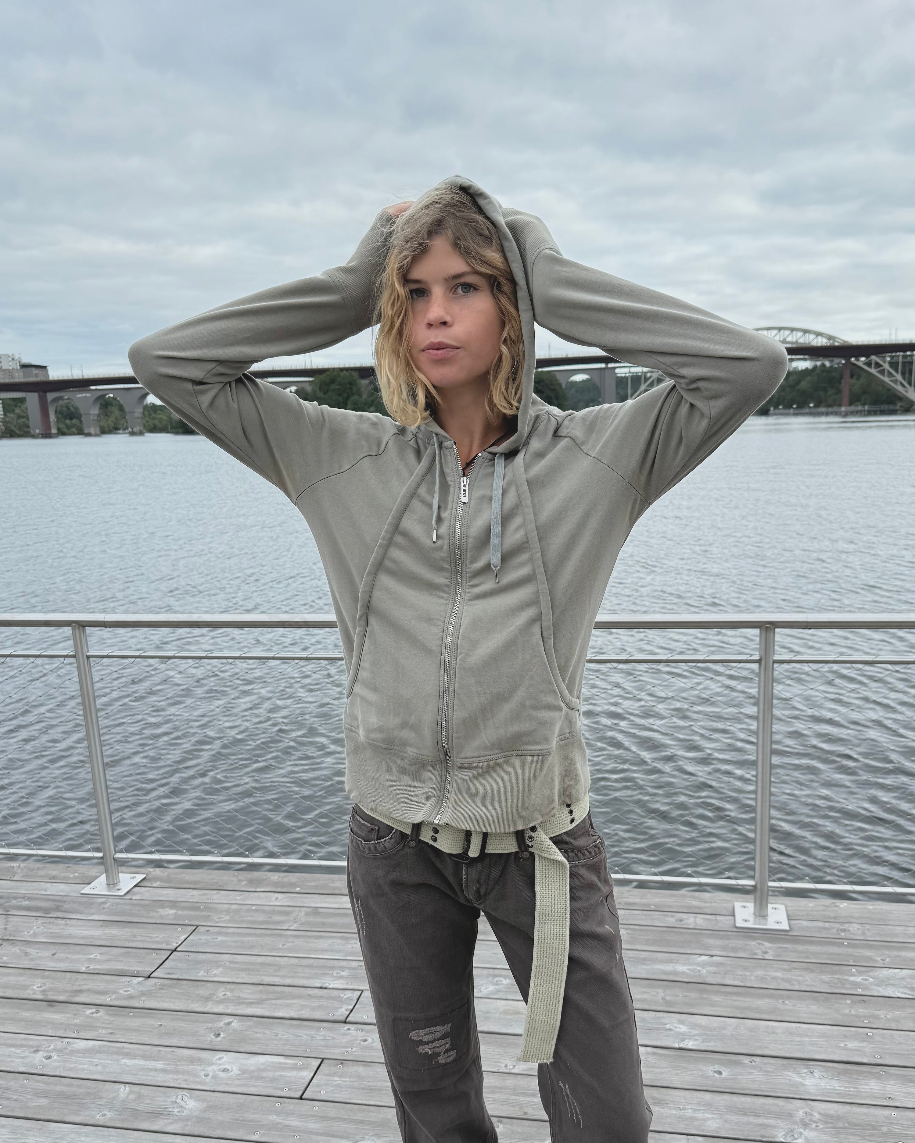 DKNY cotton zip hoodie