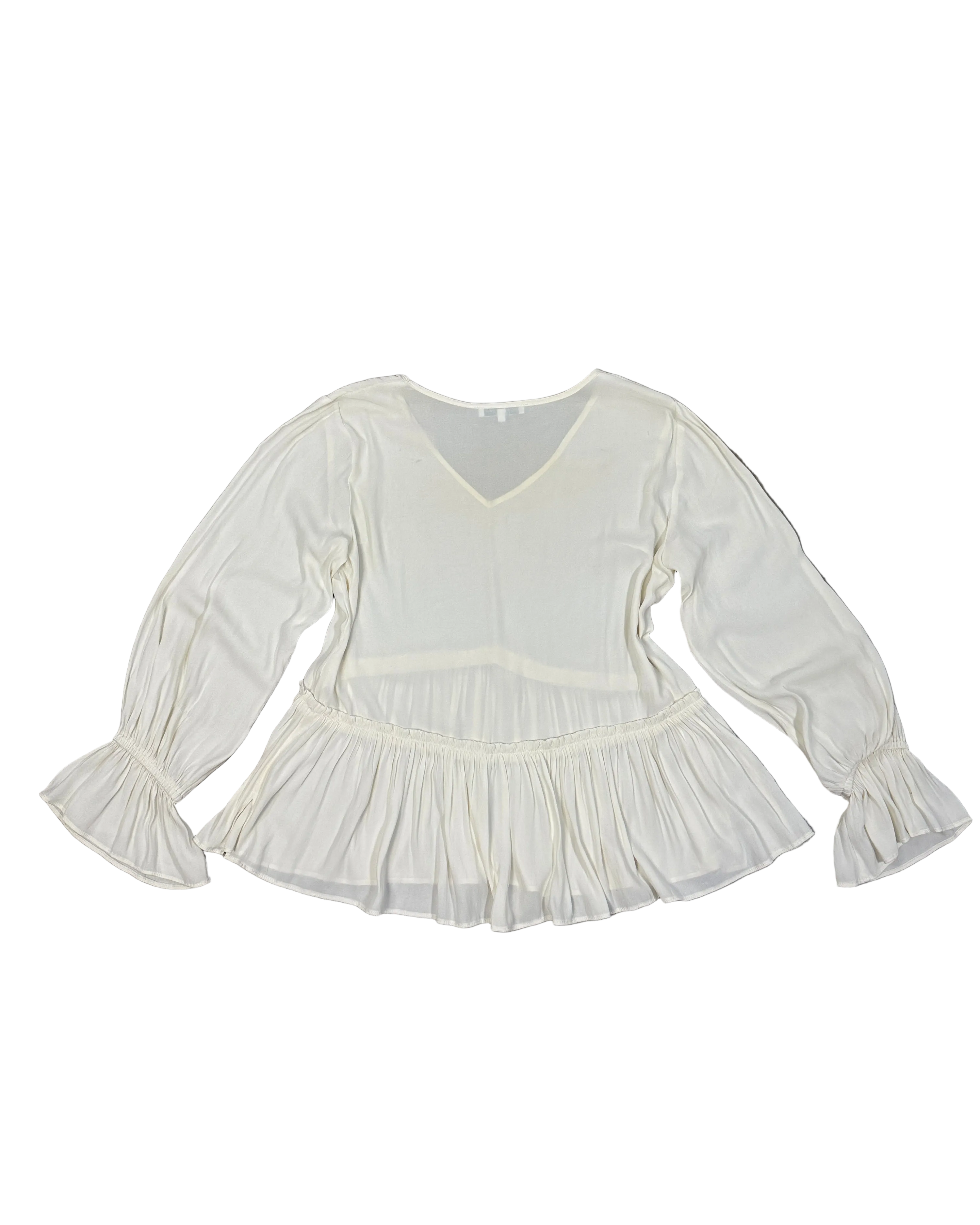 second female V neck peplum blouse