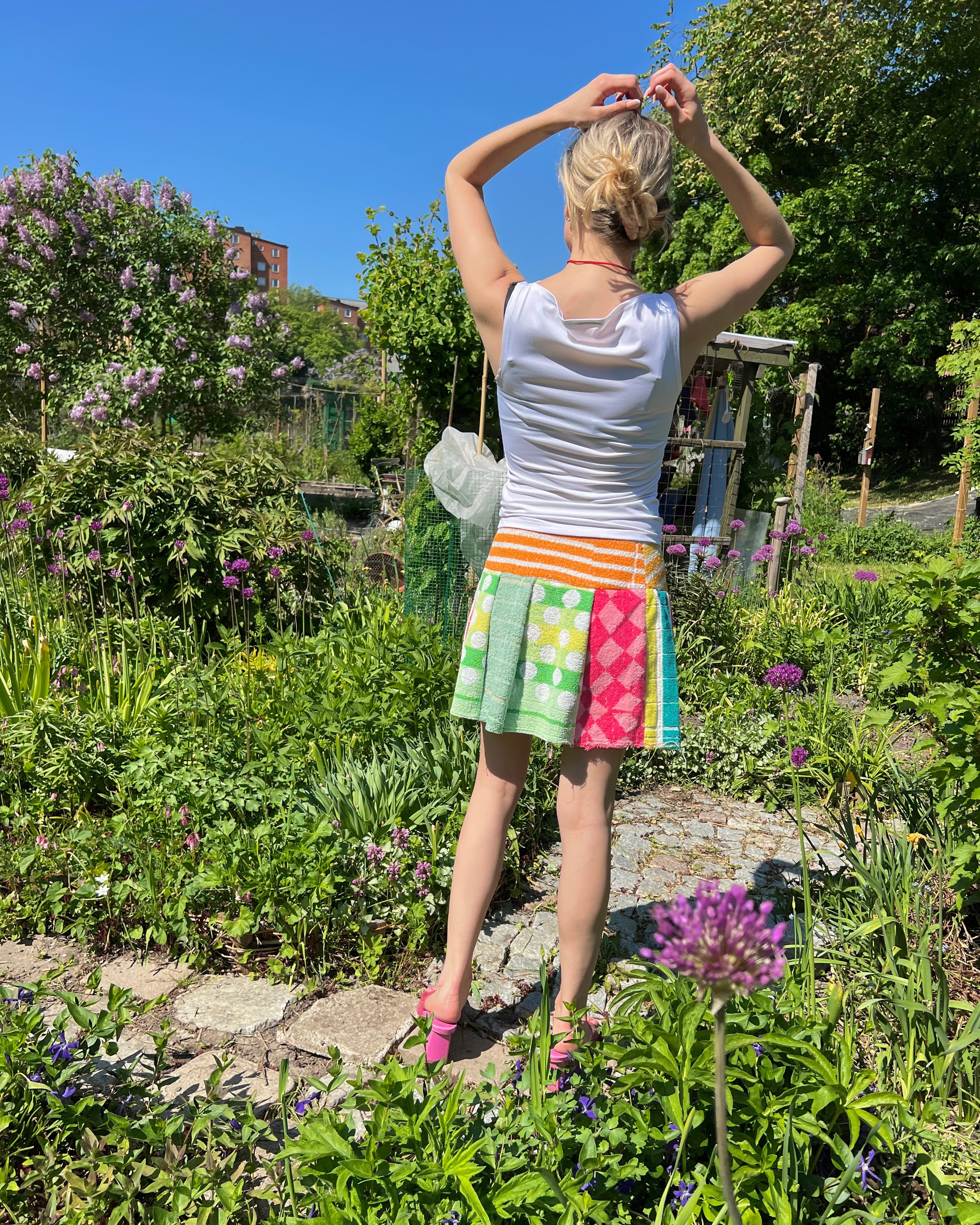 RAVE REVIEW towel pleated mini skirt
