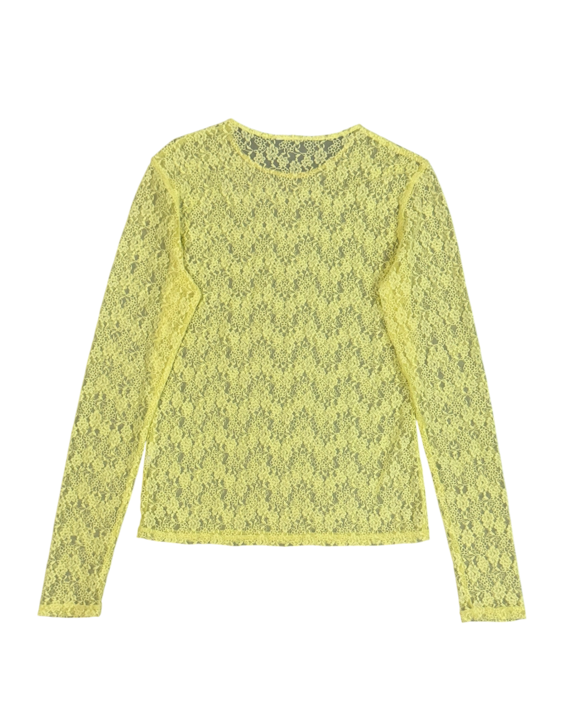 transparent lace long sleeve top