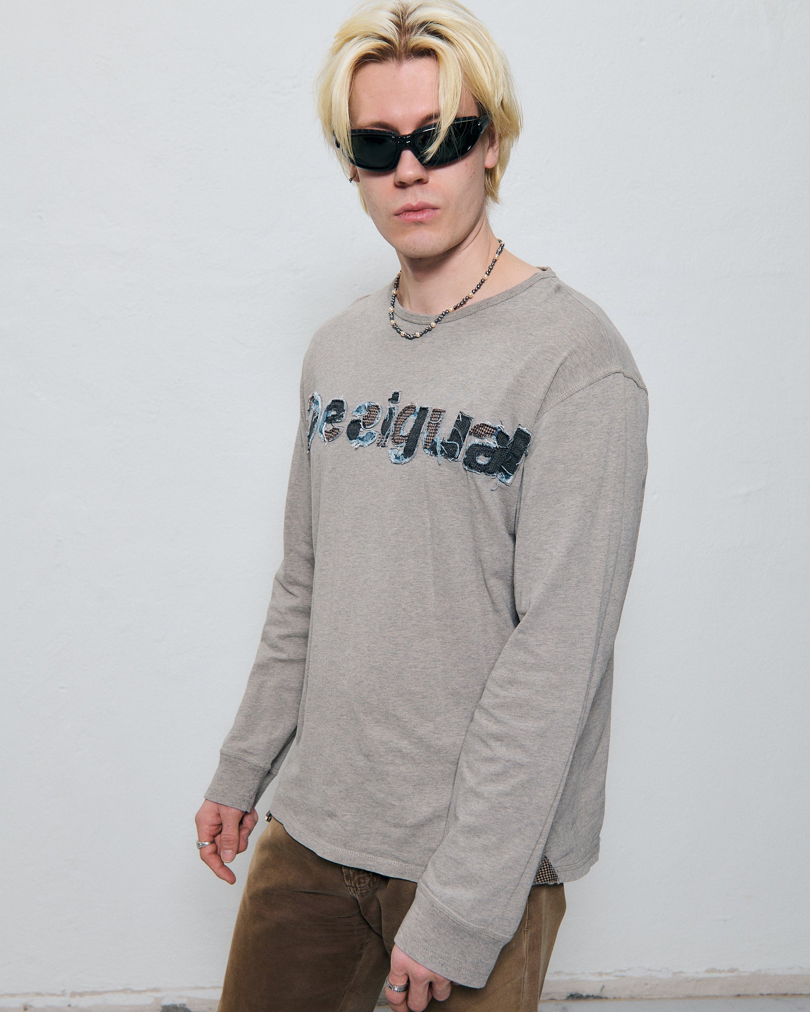 desigual logo cotton long sleeve top