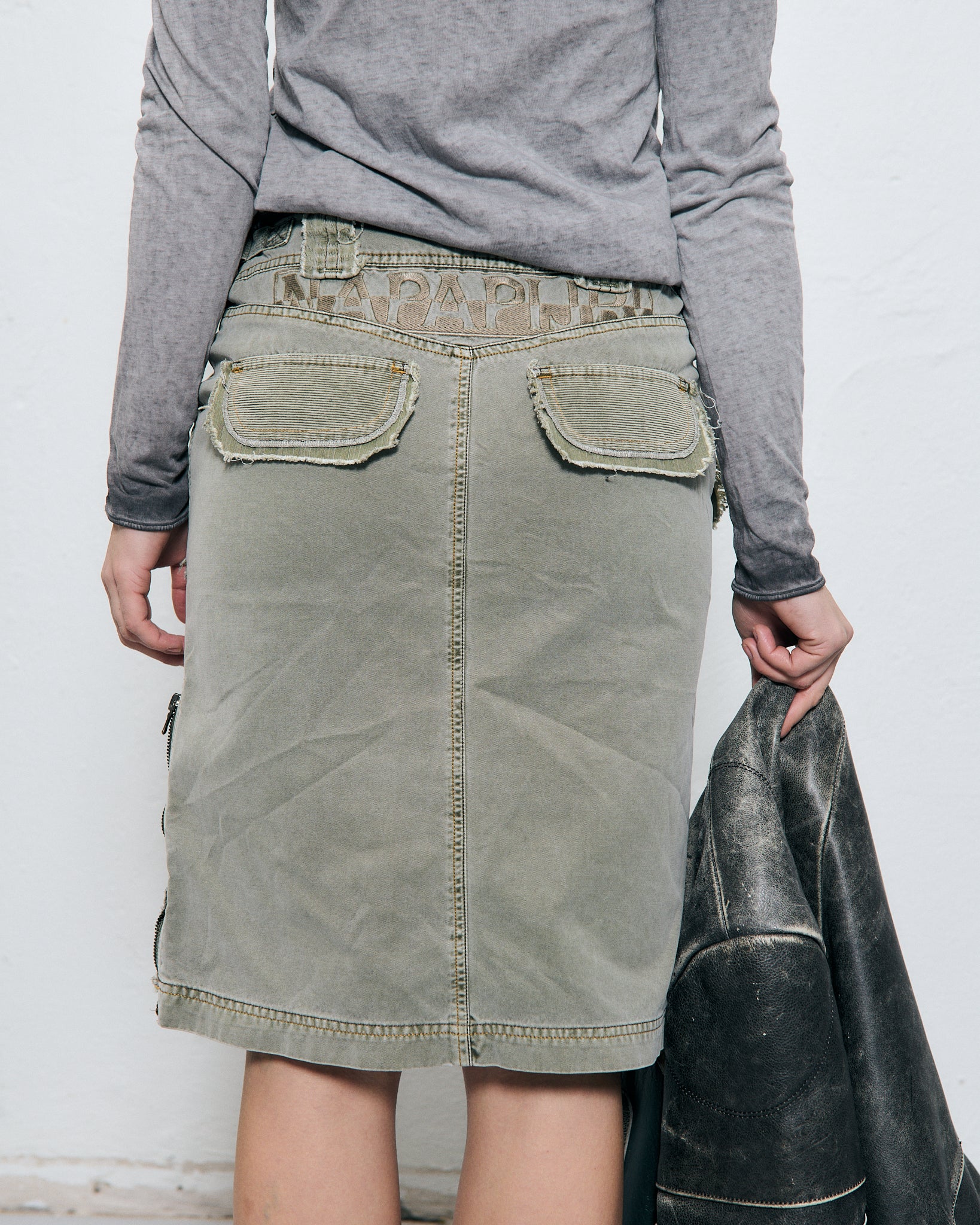 Napapijri distressed midi skirt