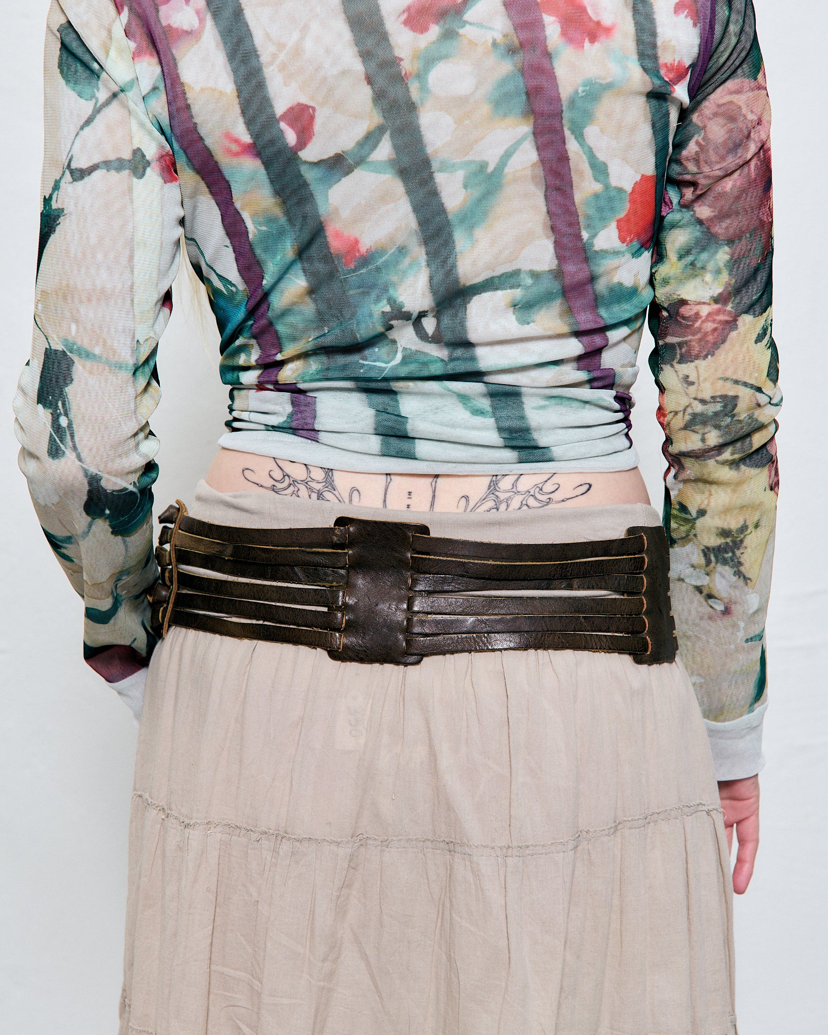 boho strings leather belt