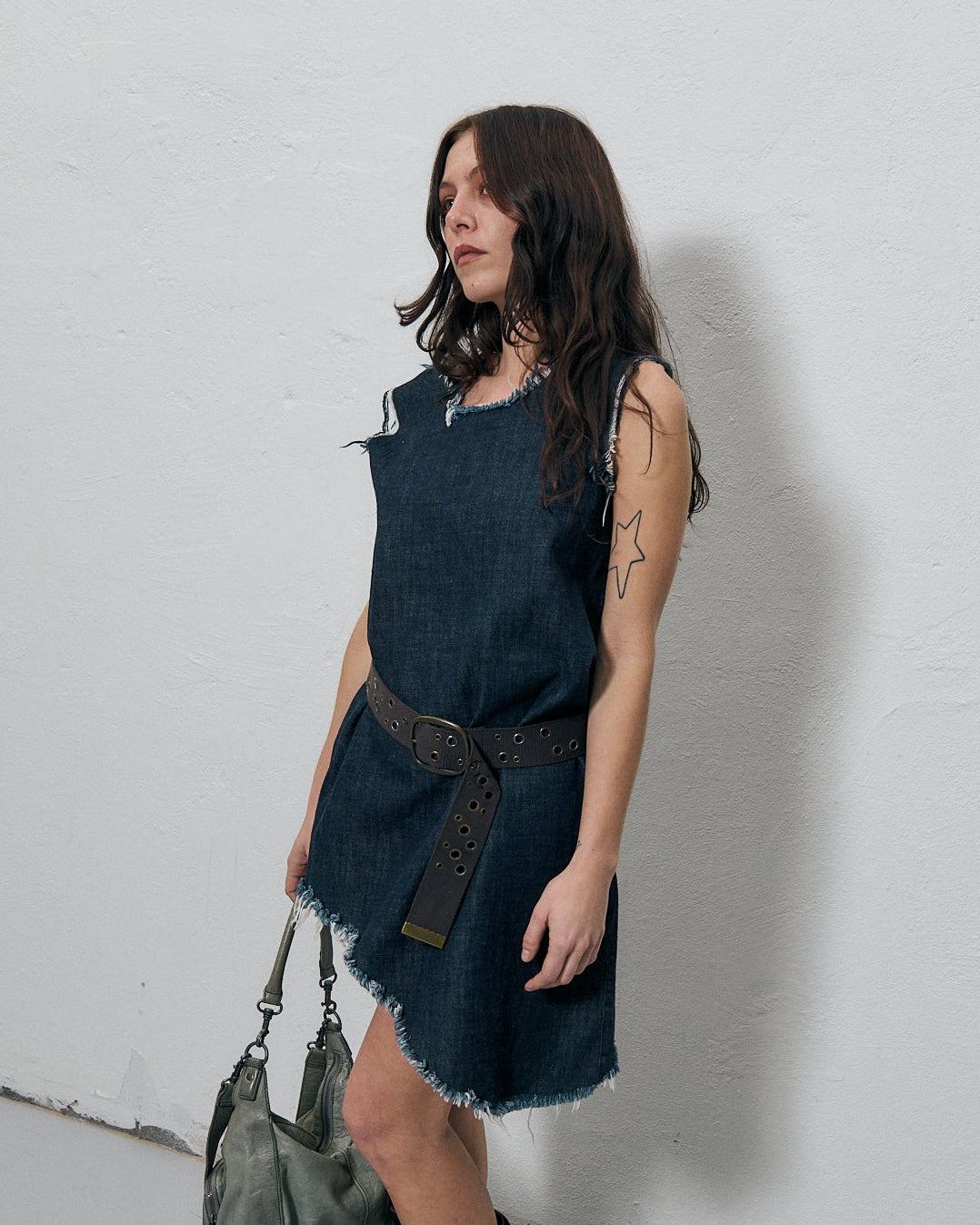 Marques'Almeida distressed denim mini dress