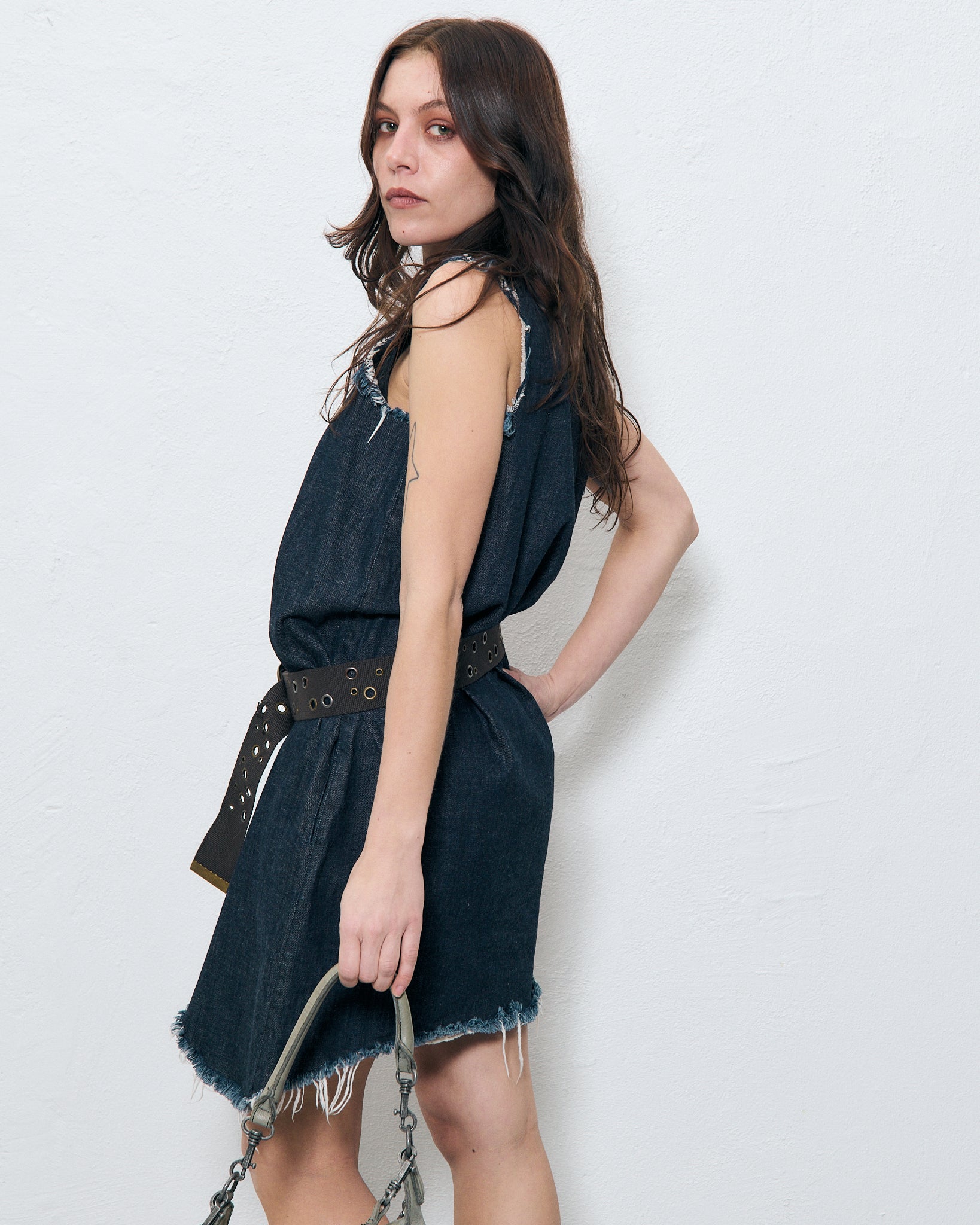 Marques'Almeida distressed denim mini dress