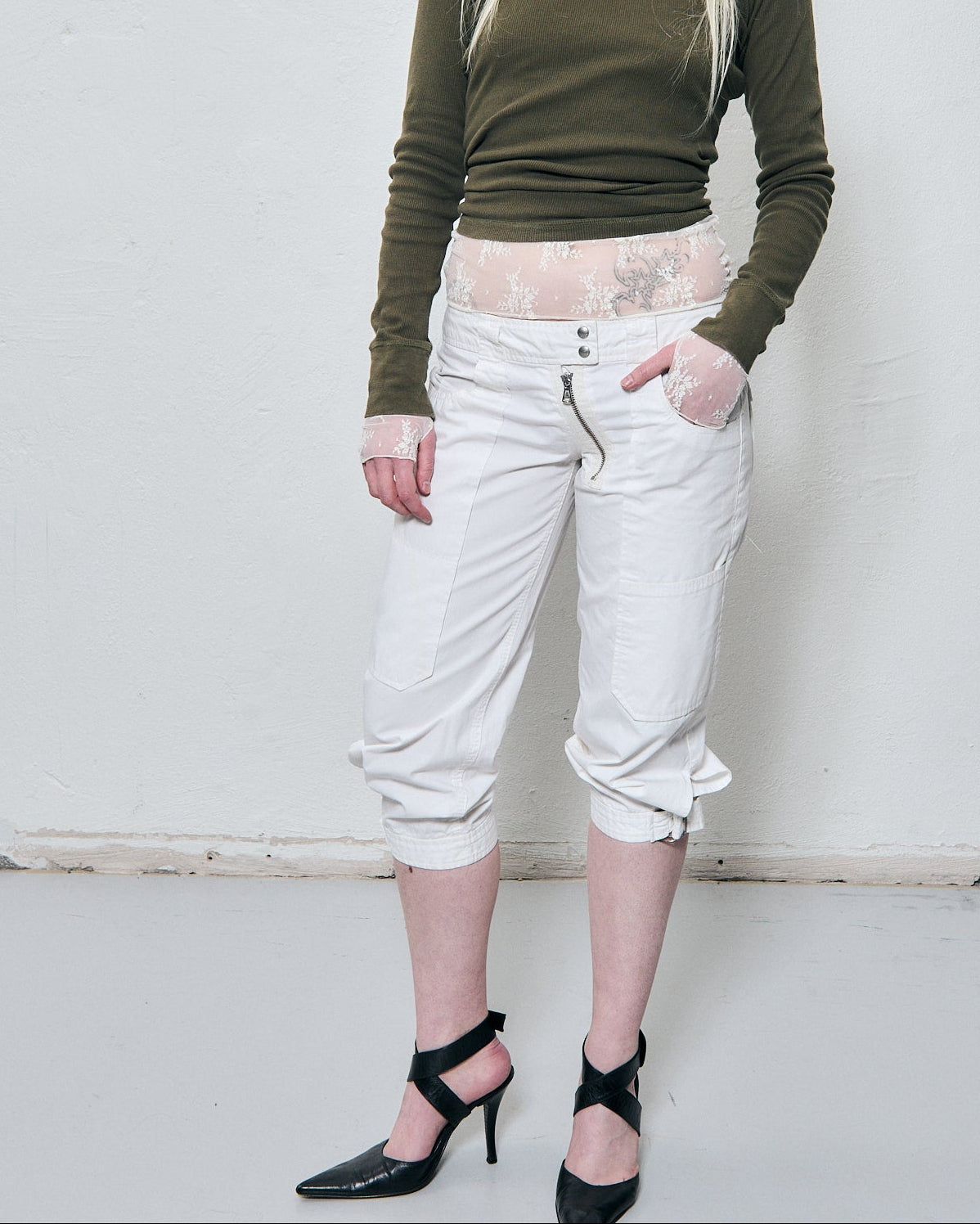 Miss Sixty cotton cargo capri trousers