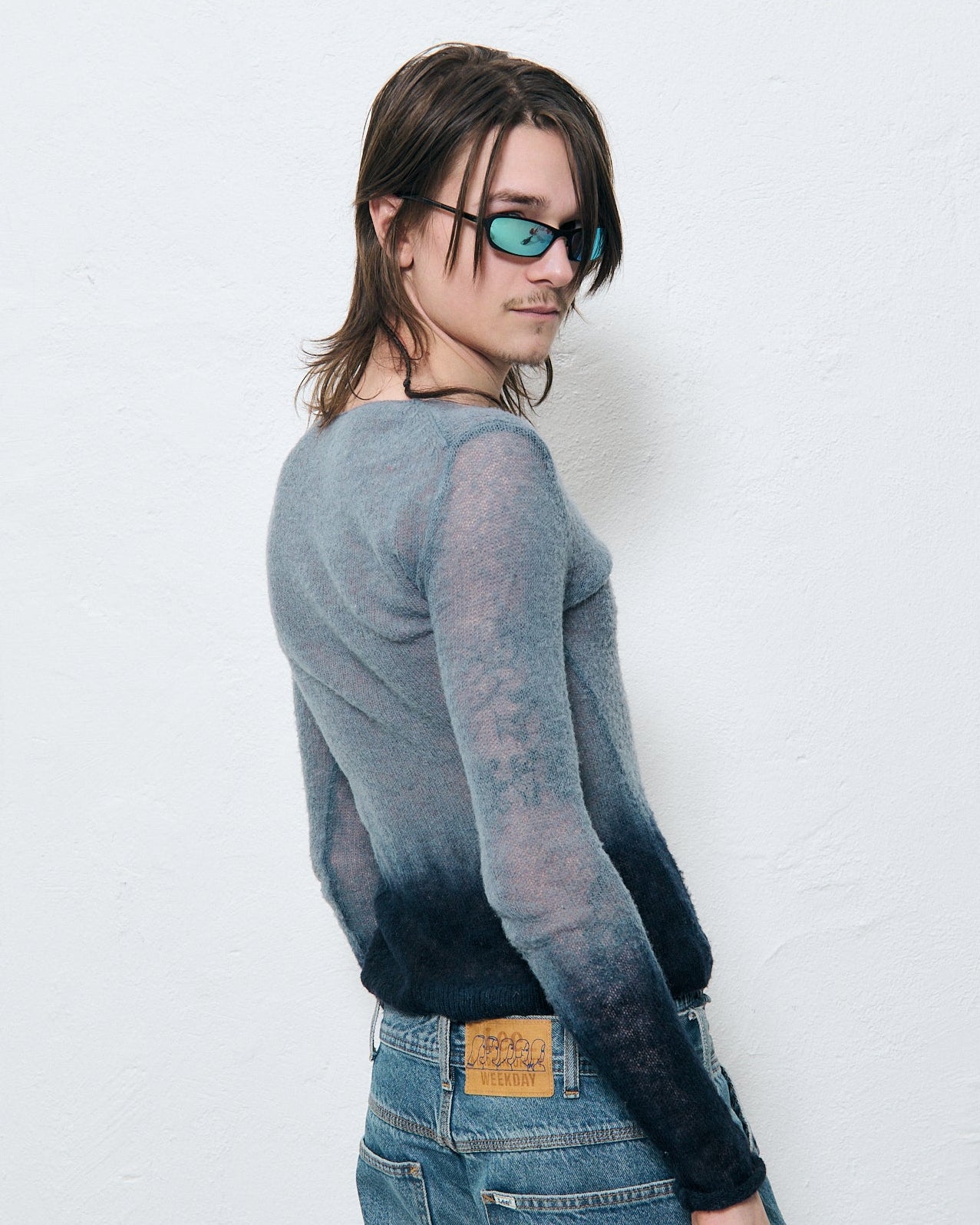 reflective blue lens sunglasses