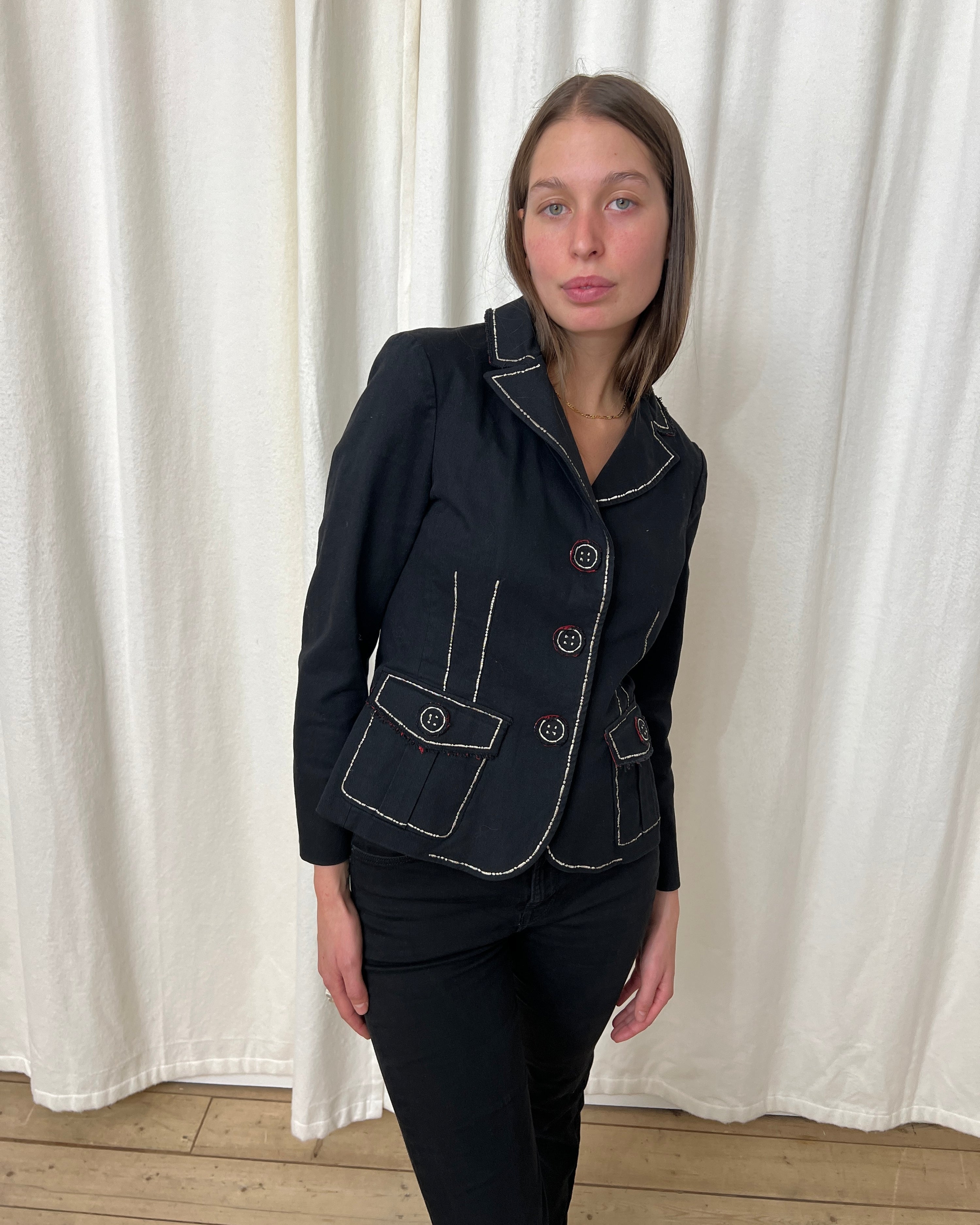 MOSCHINO fitted stitched blazer