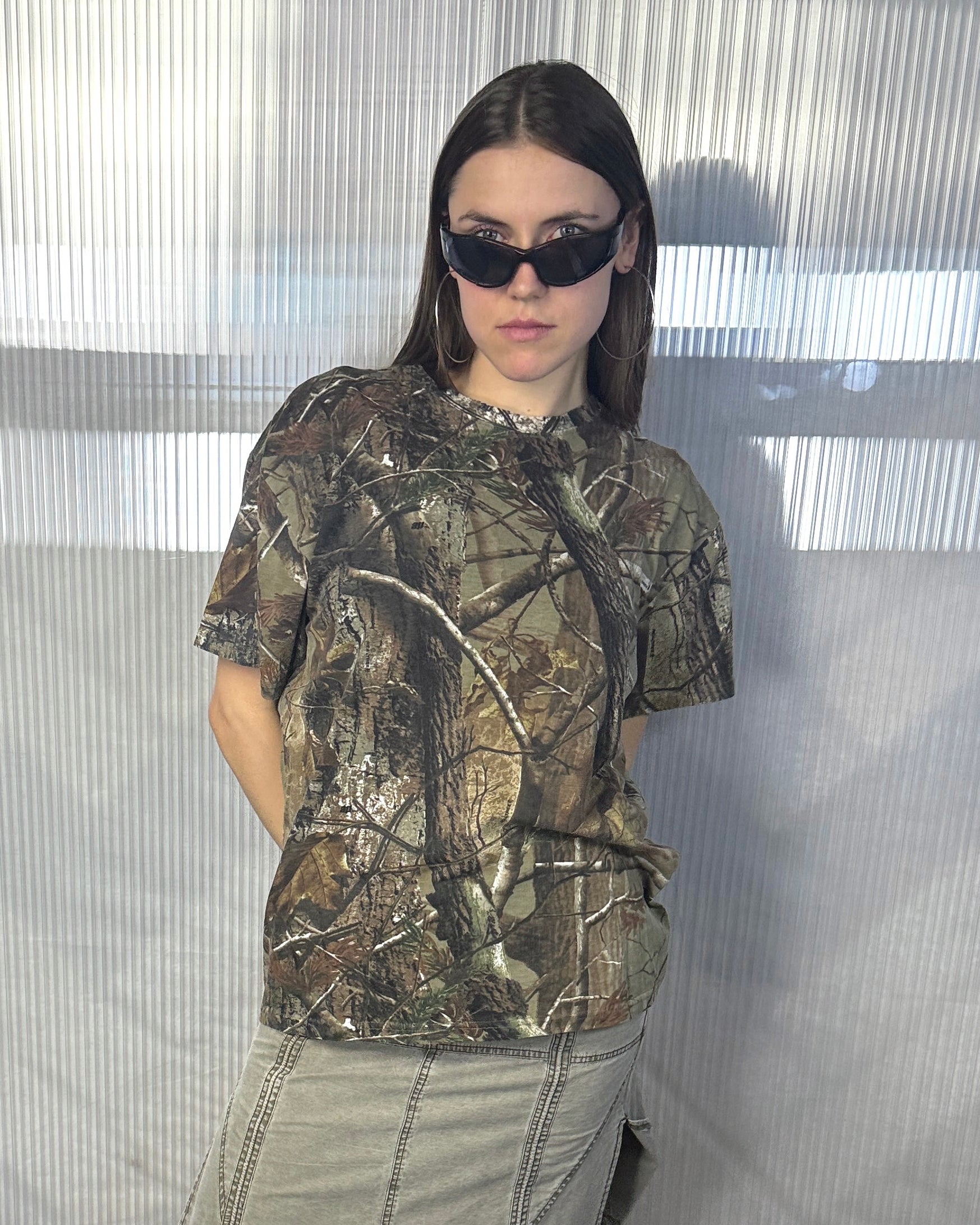 photo camo cotton t-shirt
