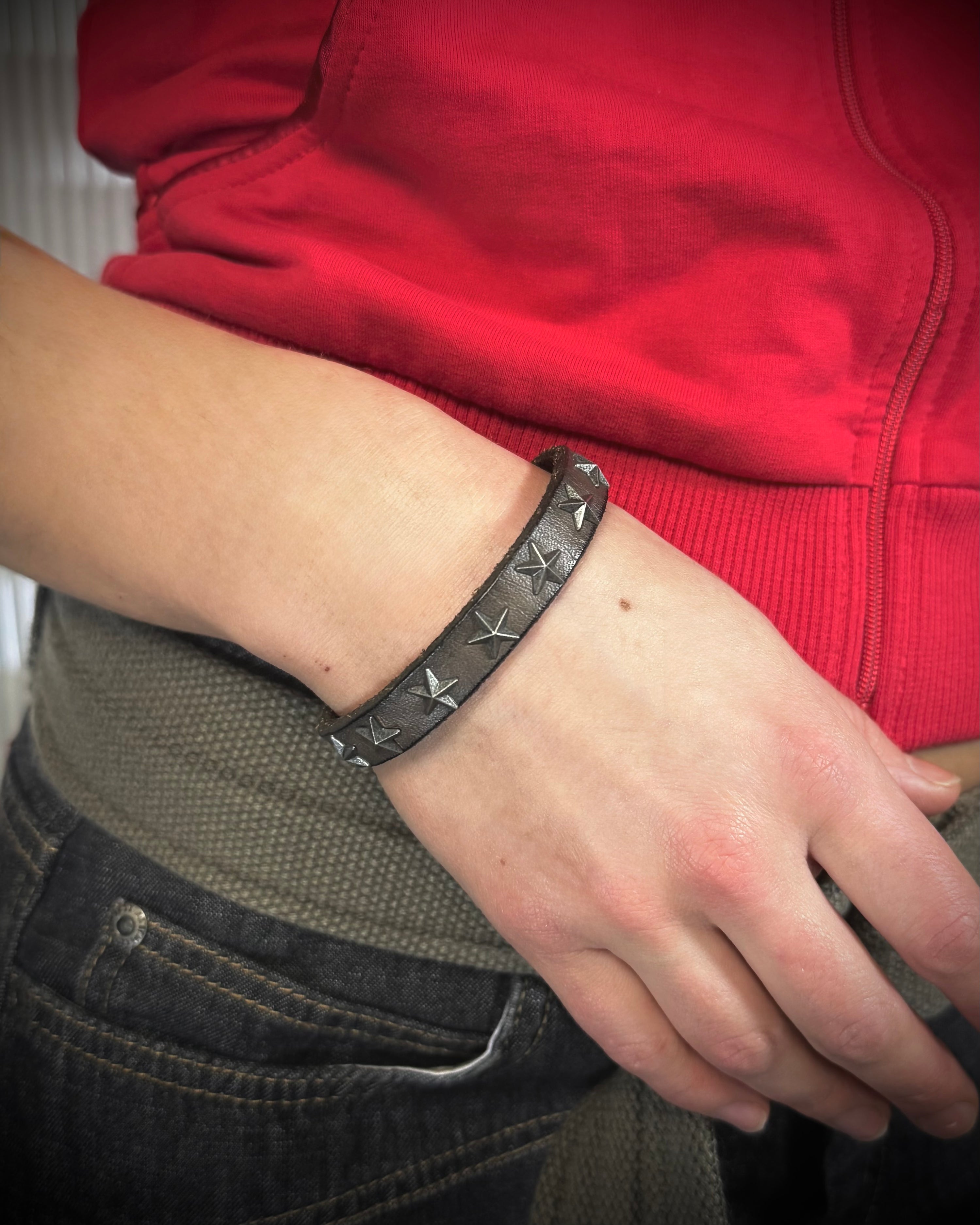 Liebeskind Berlin studded stars leather bracelet