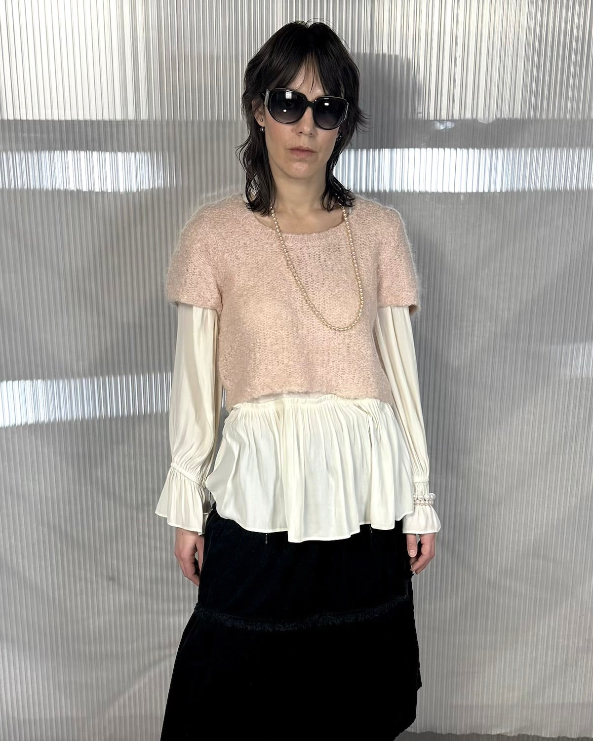 Sisley mohair blend knitted t-shirt