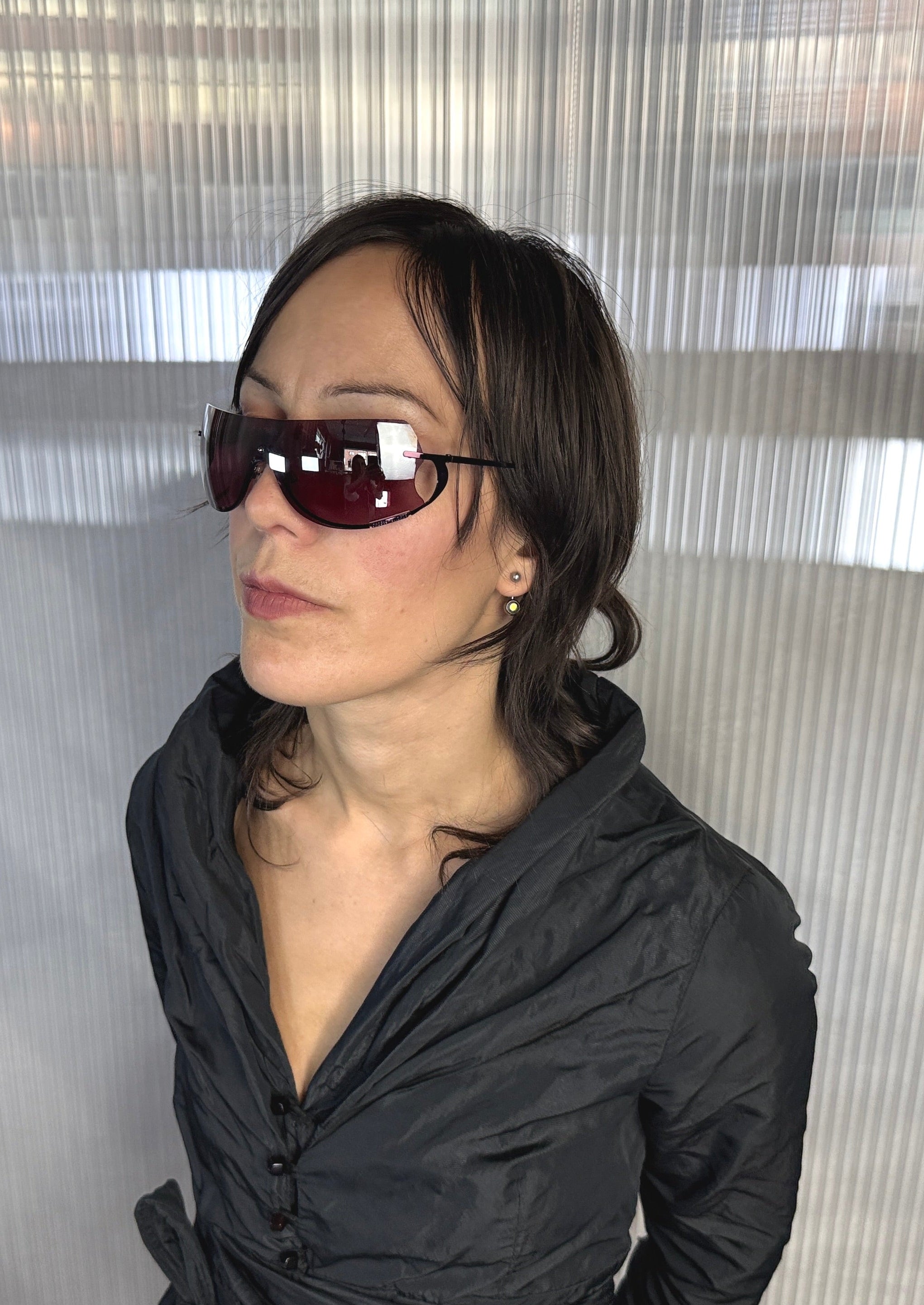 frameless unibrow sunglasses