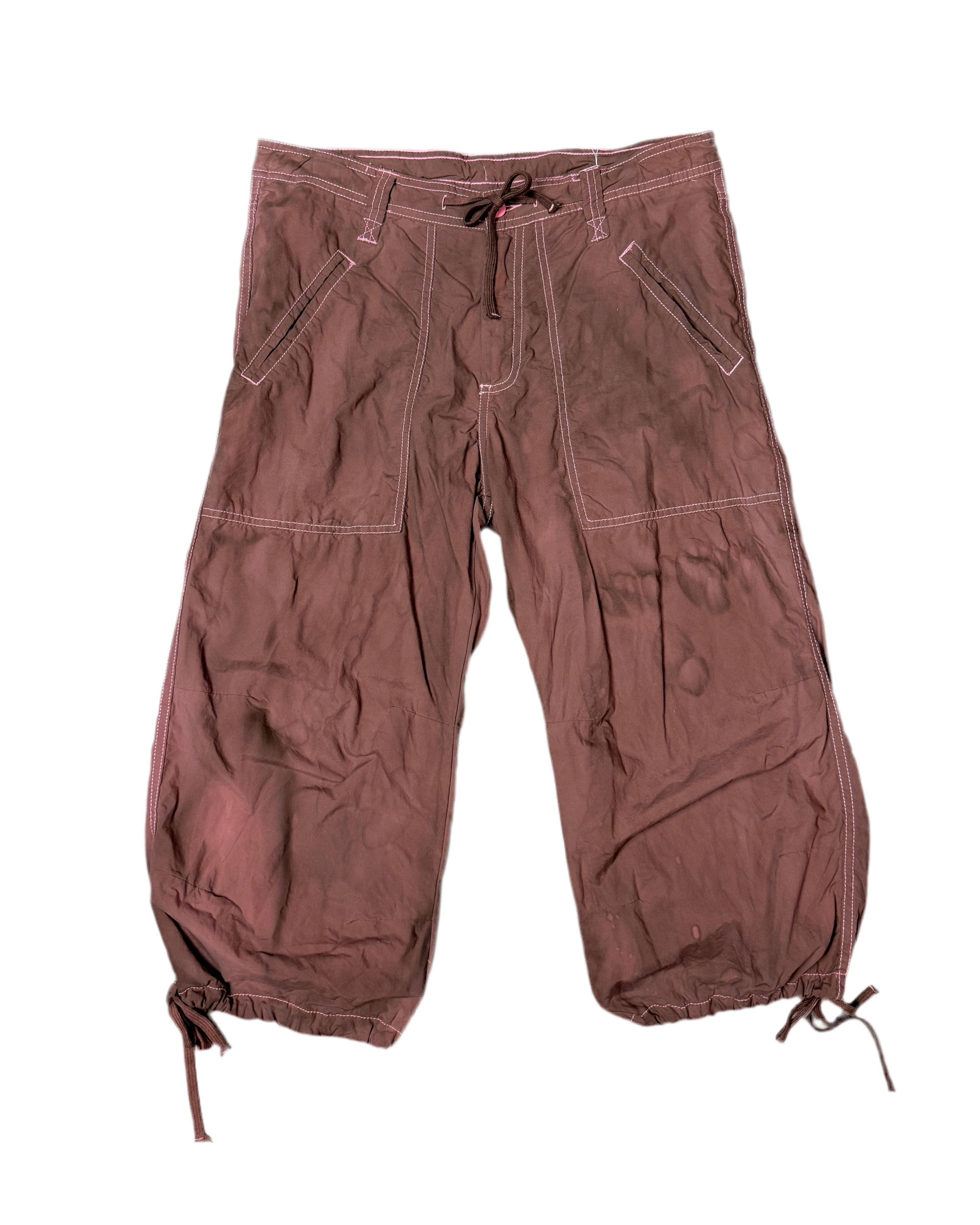 RE-MADE cotton capri cargo trousers