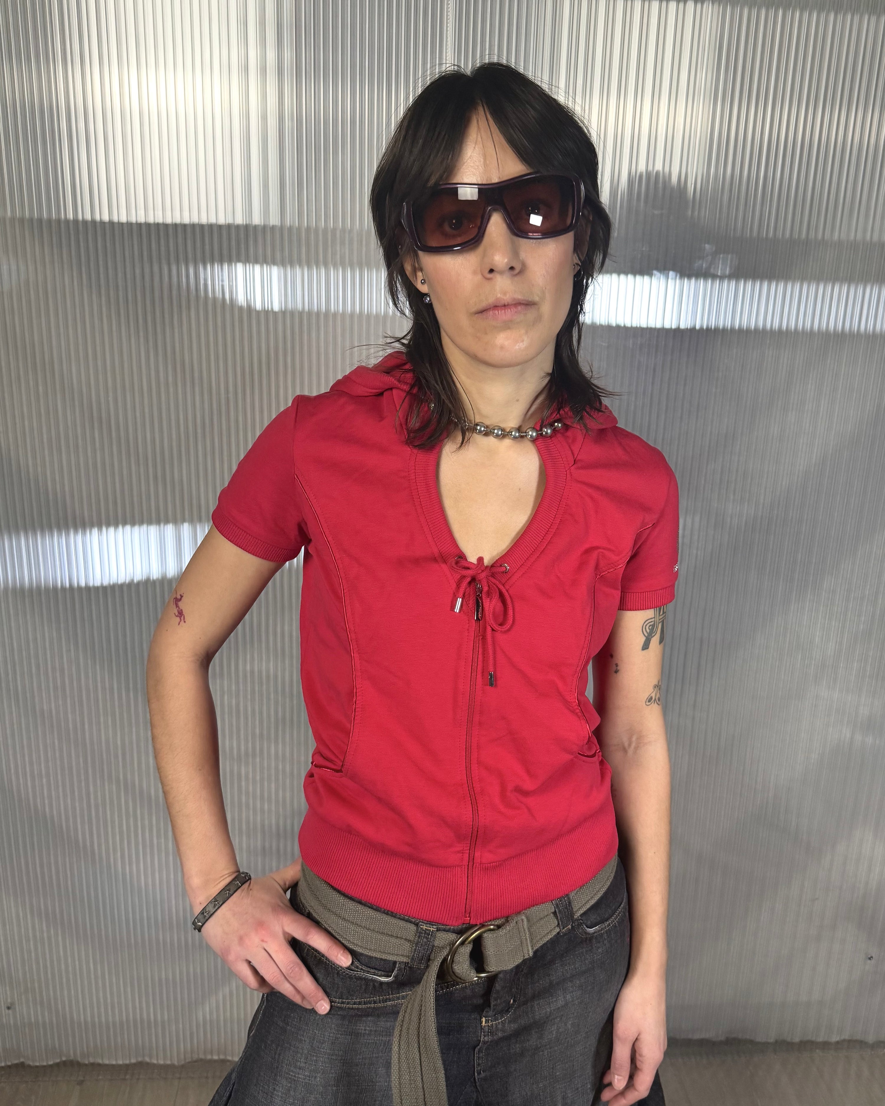 escada scooped short sleeve t-shirt hoodie