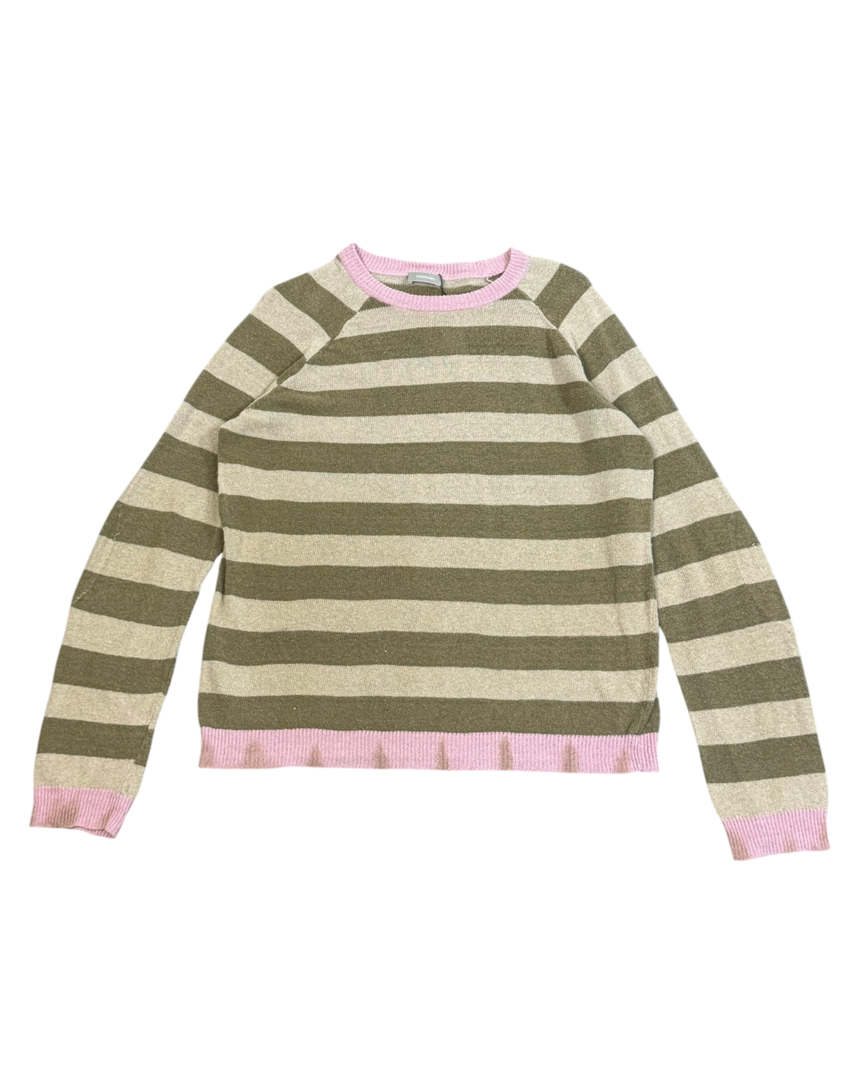 stefanel linen striped sweater