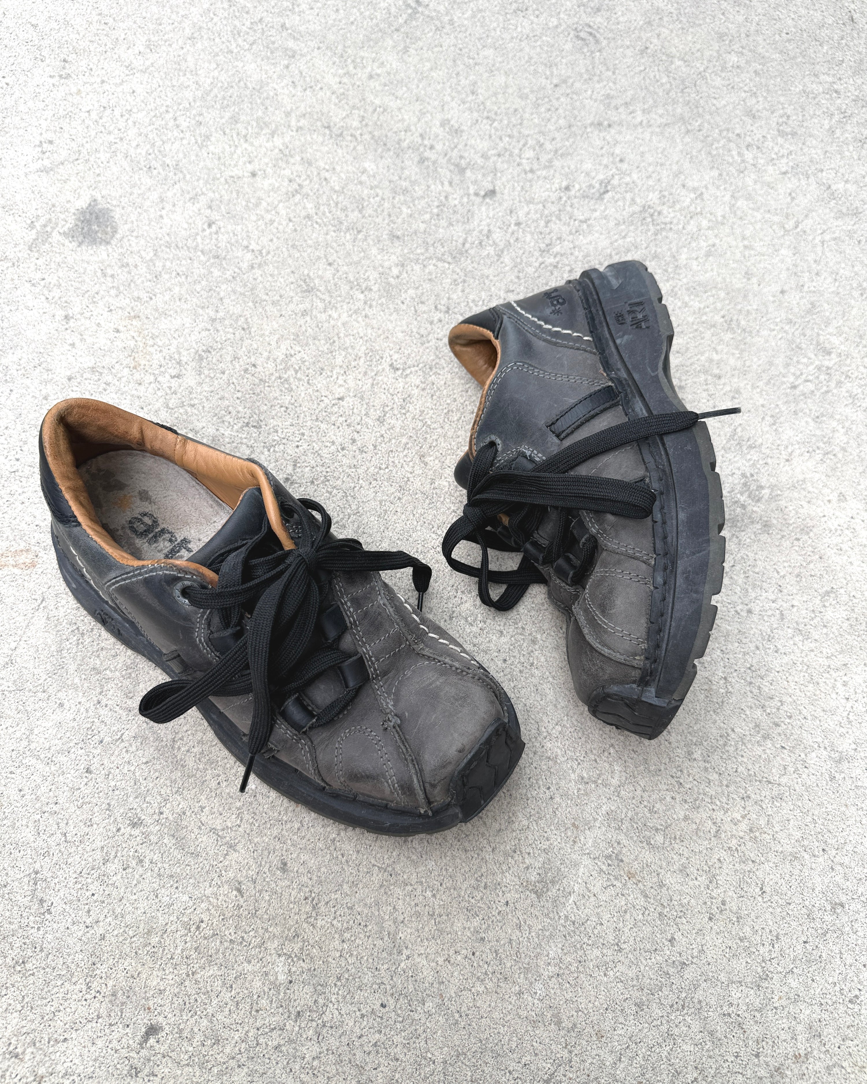 leather combat sneakers