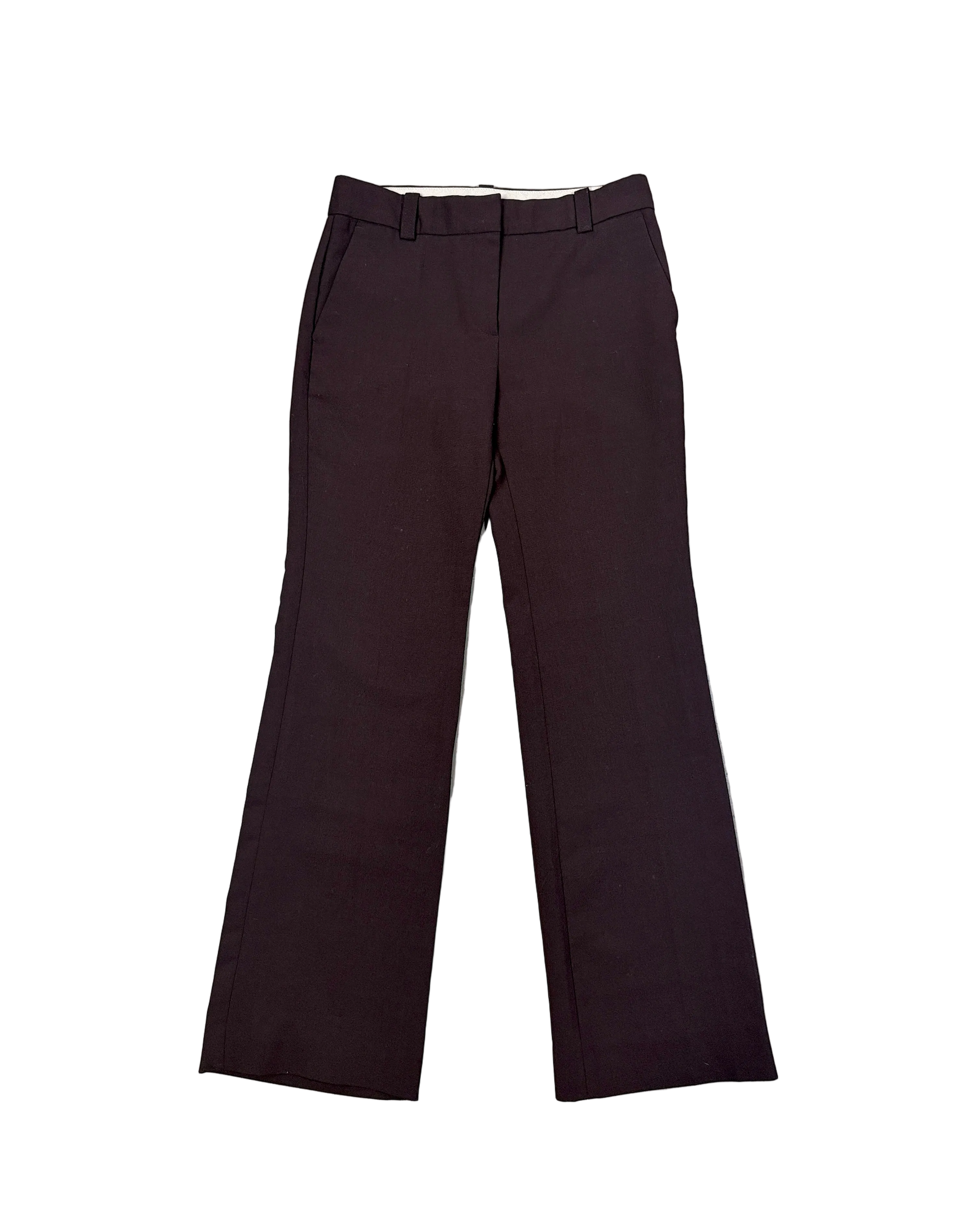 wool blend low waist tailored trousers