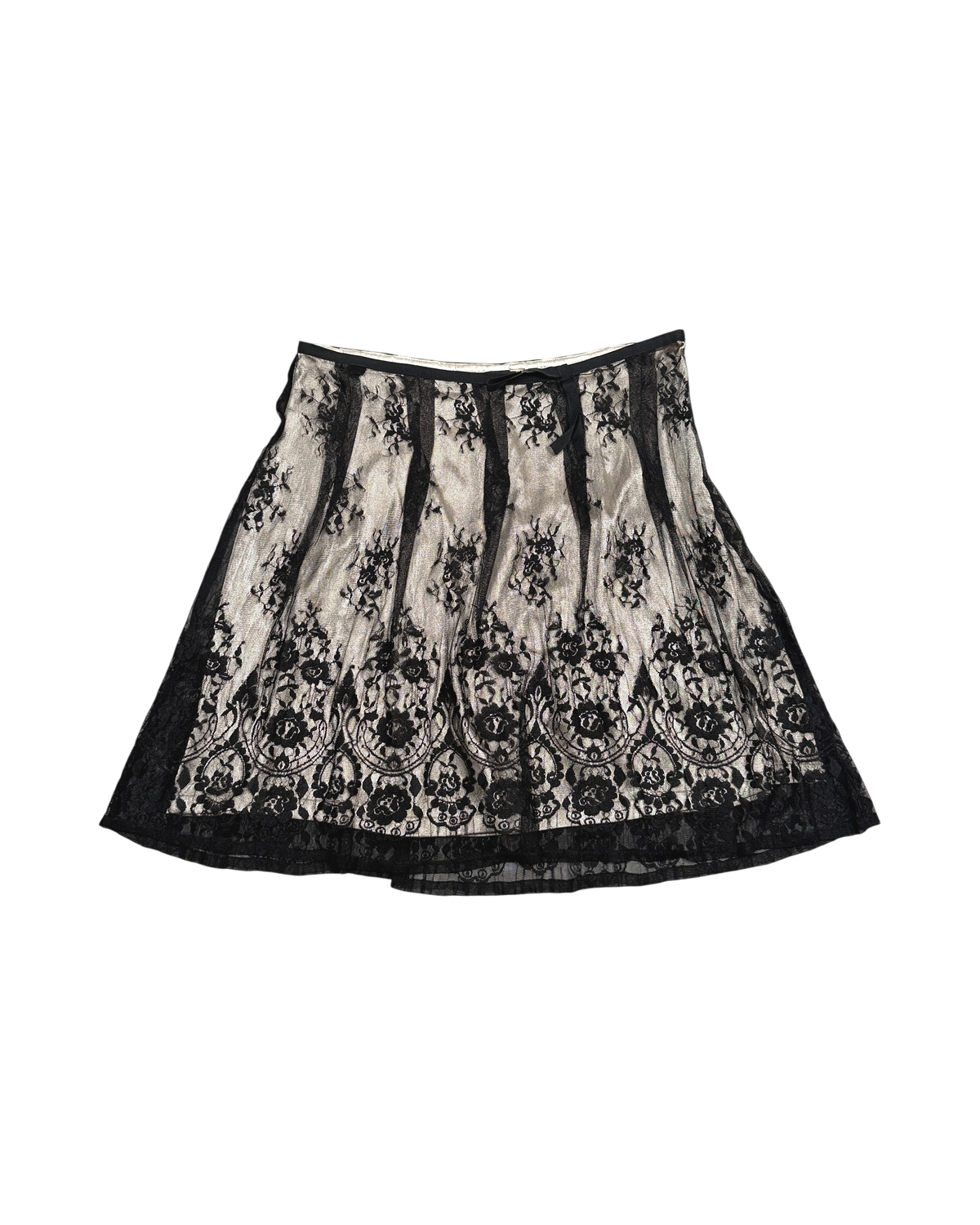 satin lace skirt