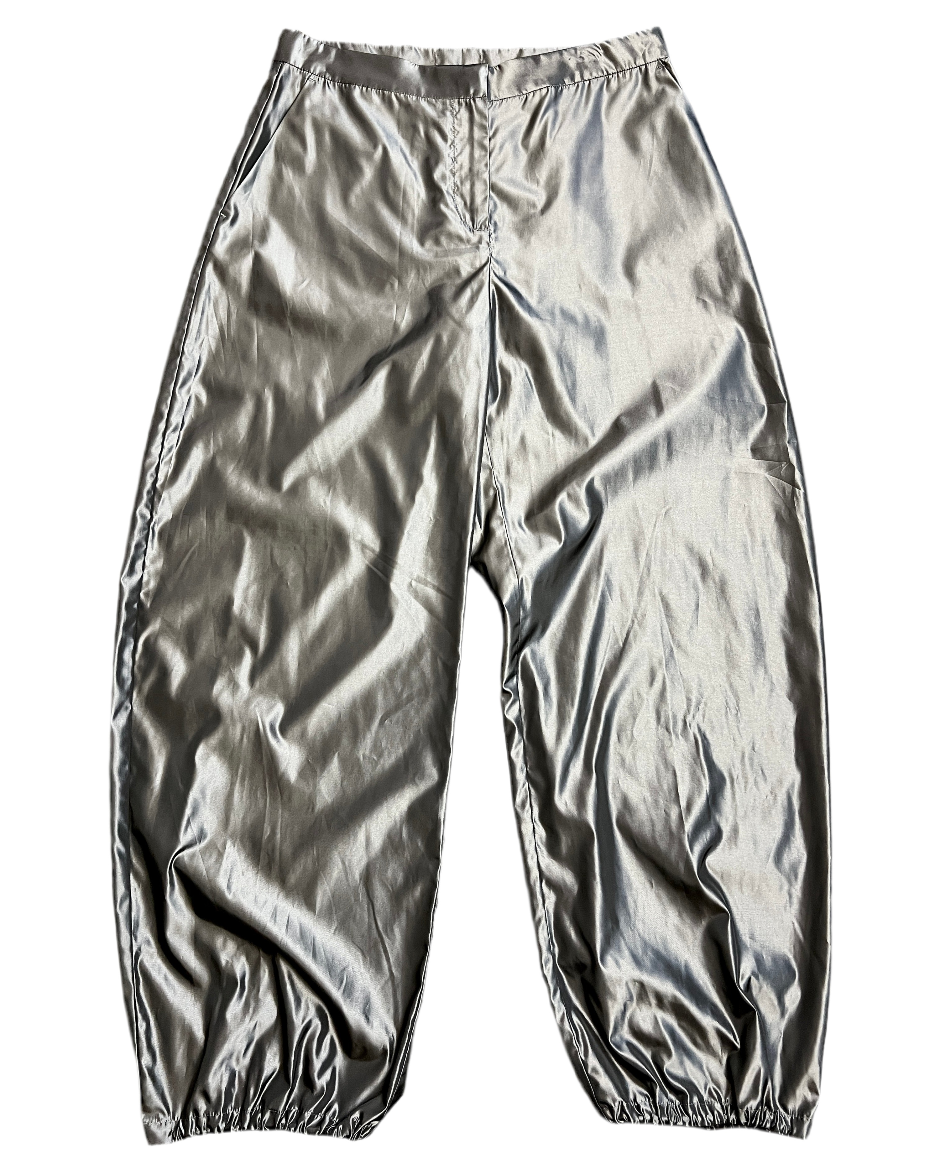 shiny sporty baggy trousers