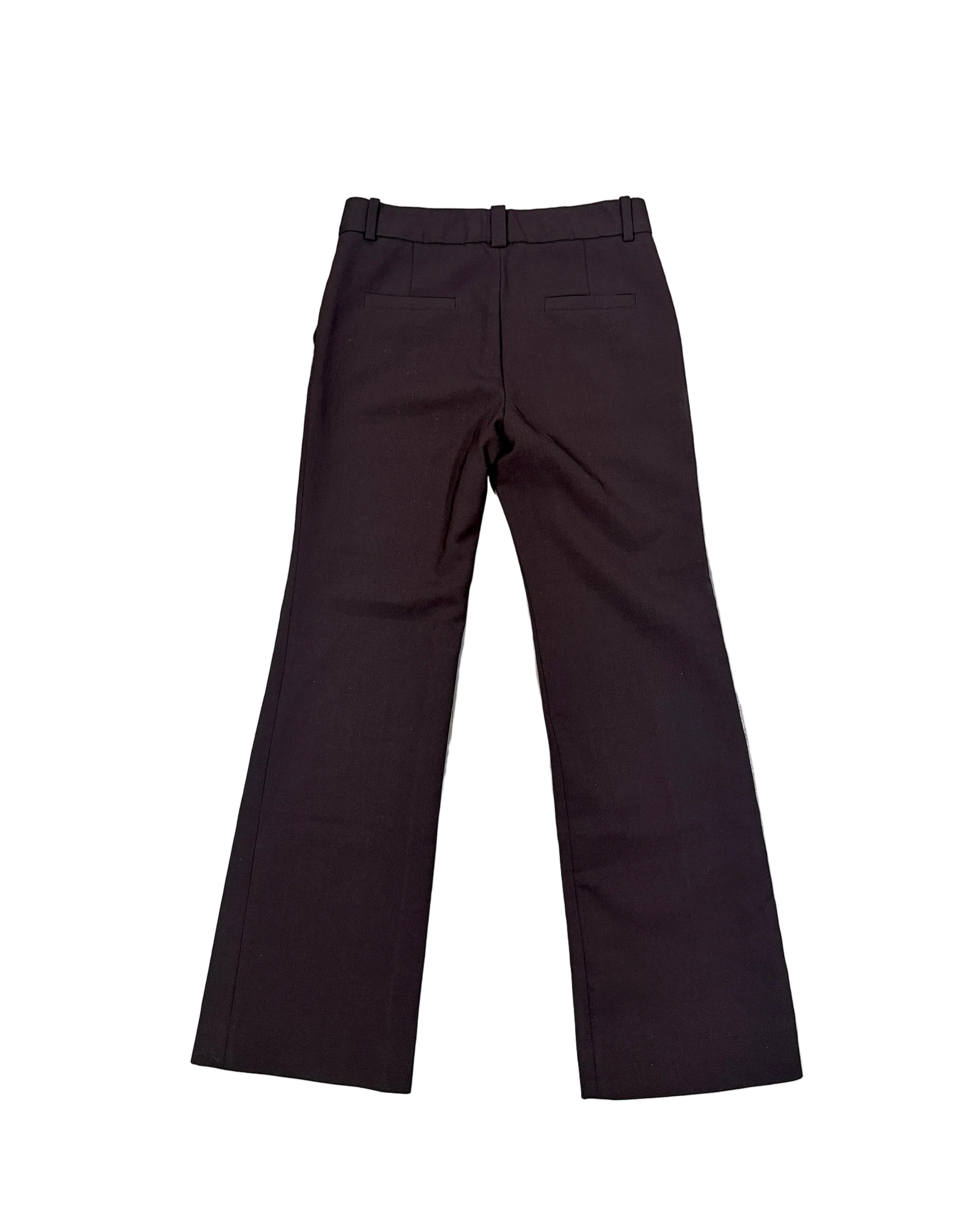wool blend low waist tailored trousers