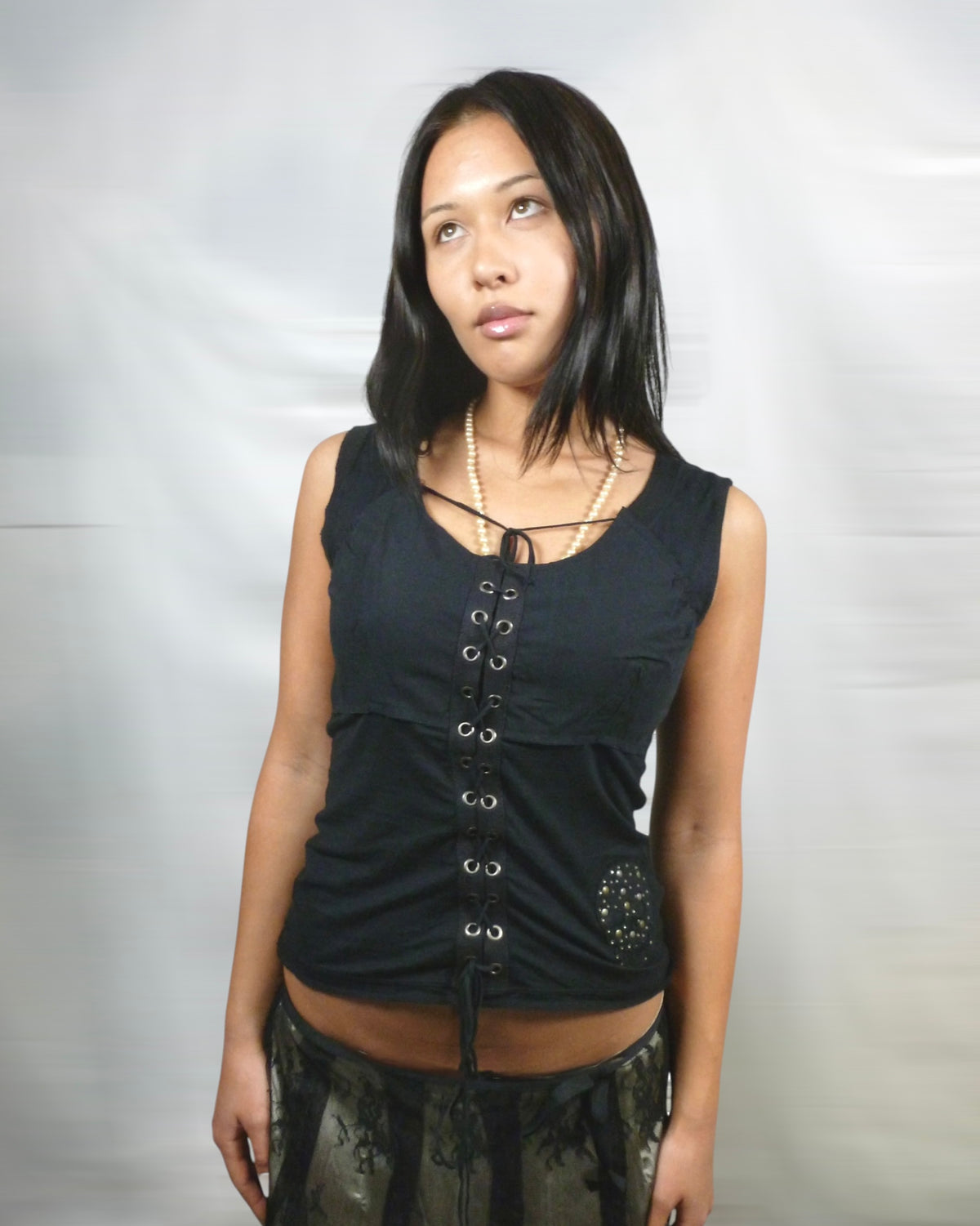 nine lives lace up tank top
