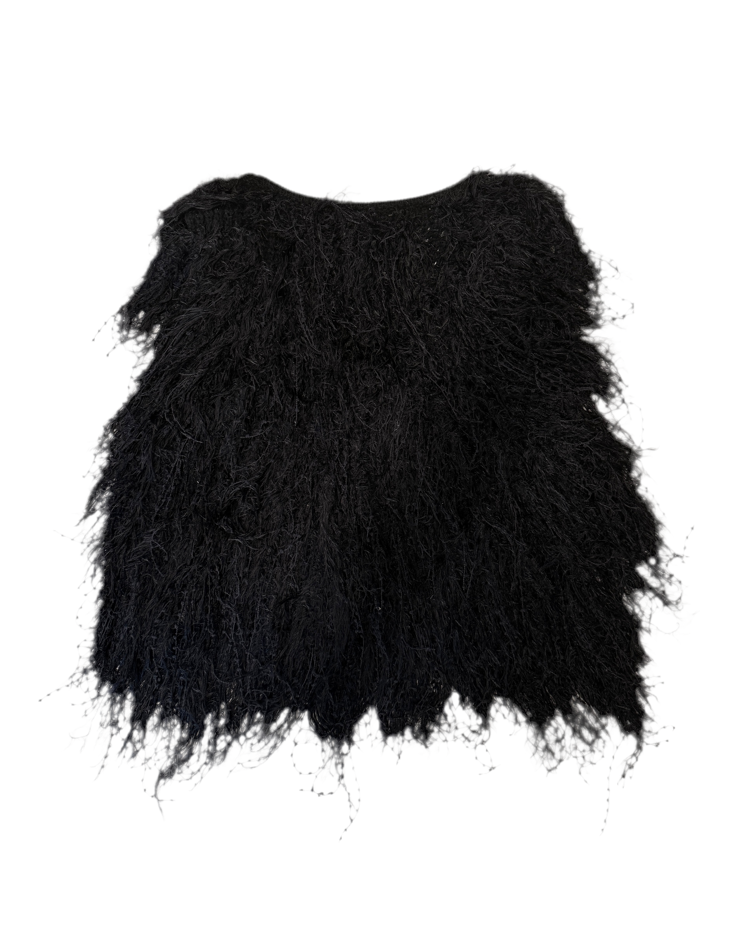 Mimiz faux fur hairy cropped vest