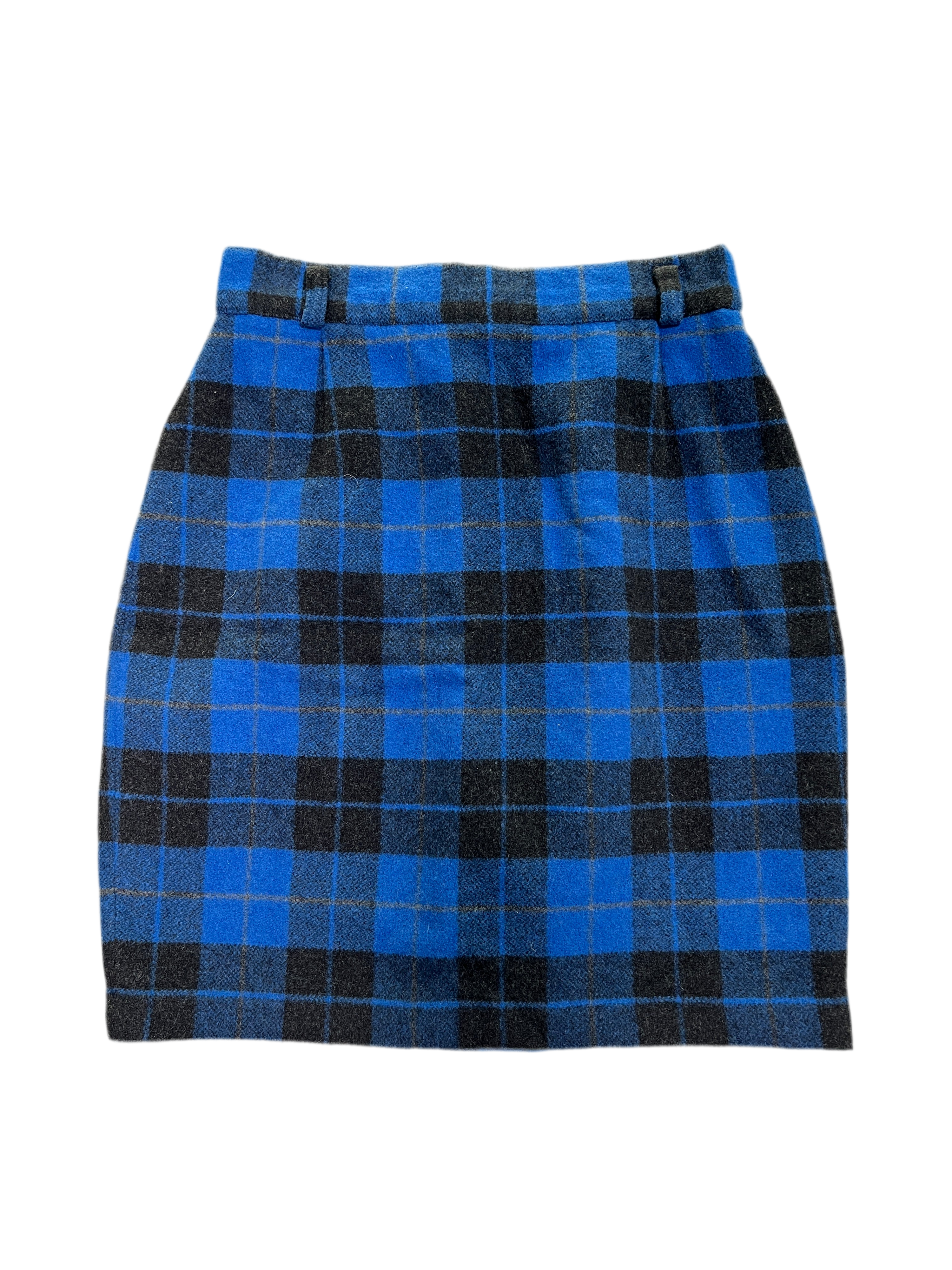wool tartan mini skirt
