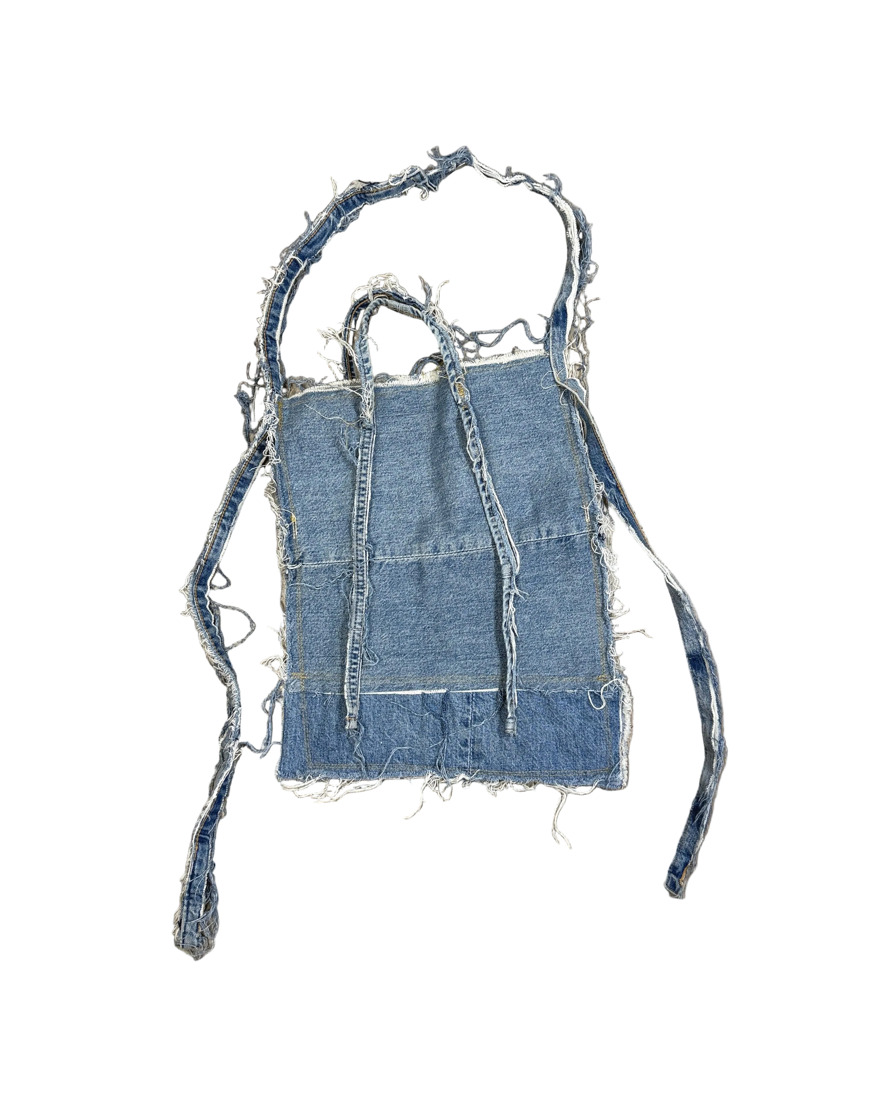 RE-MADE SAMPLE messy denim tote & handbag 2-in-1