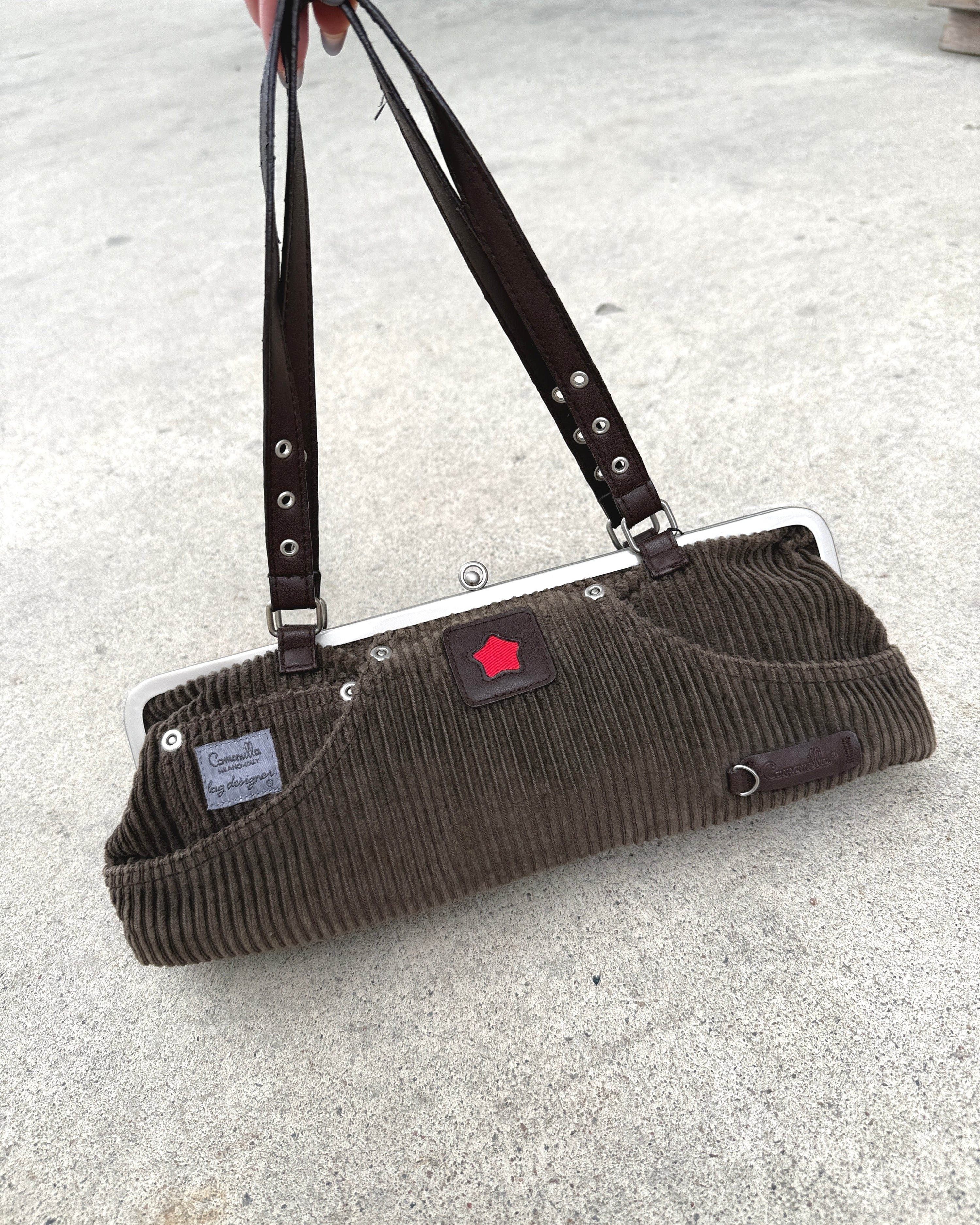 corduroy baguette bag