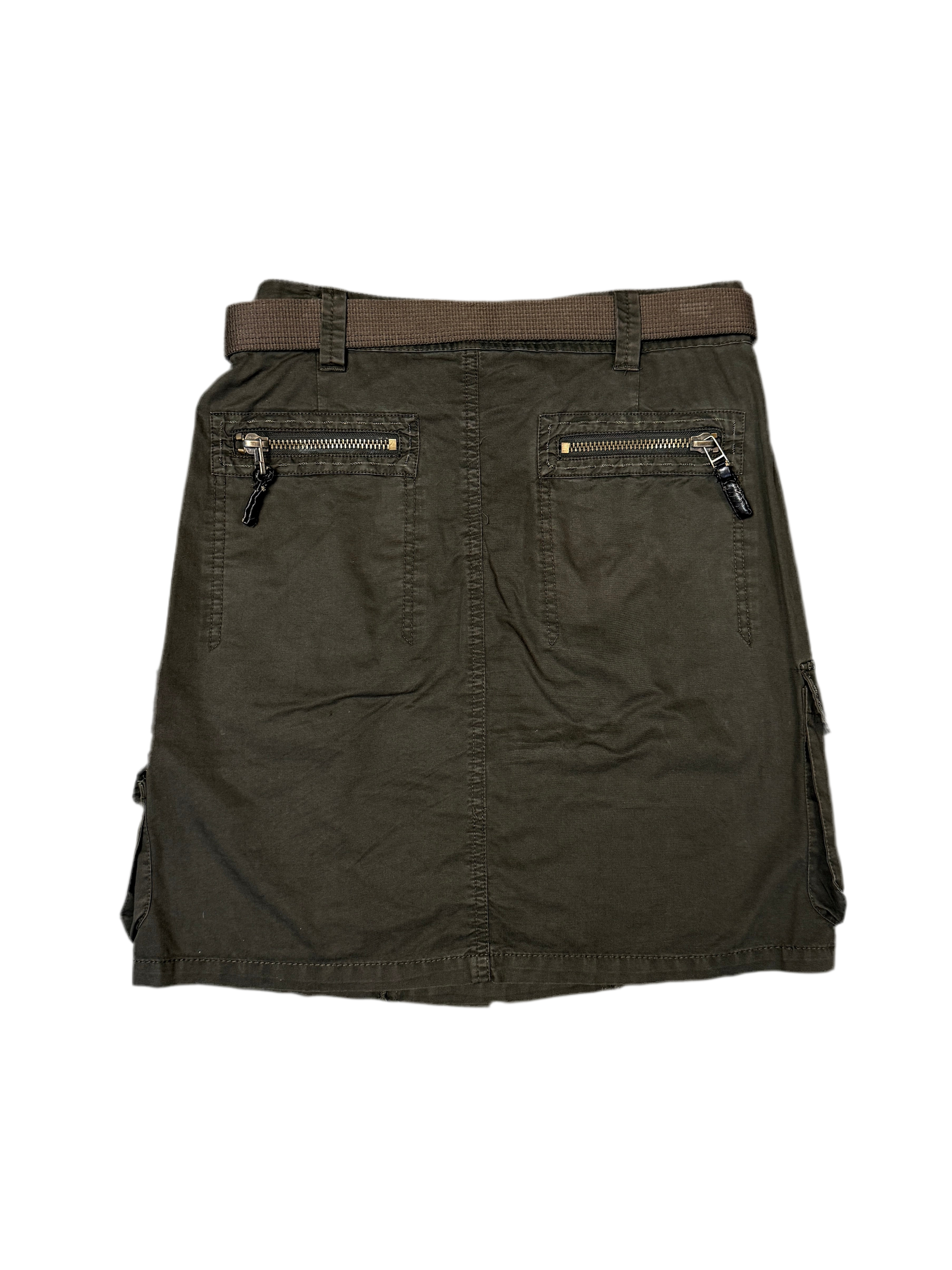 cargo pencil midi skirt w belt