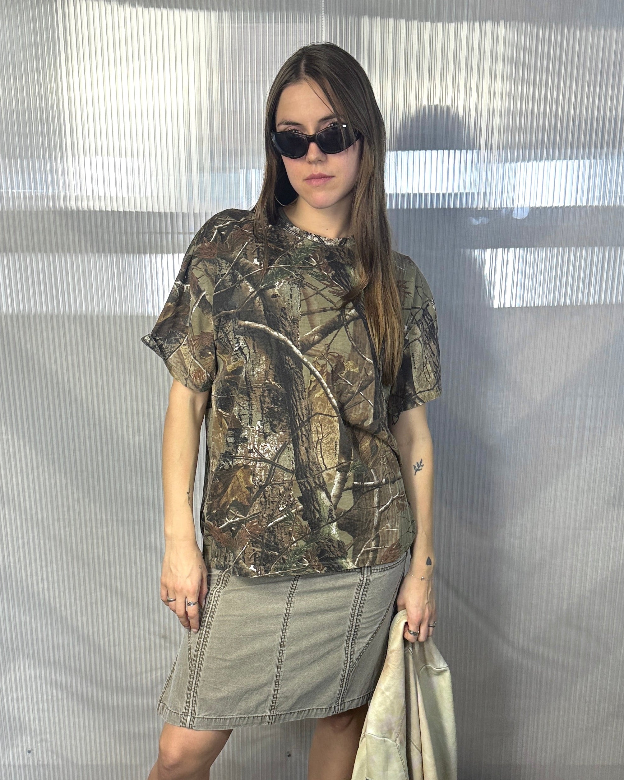 photo camo cotton t-shirt