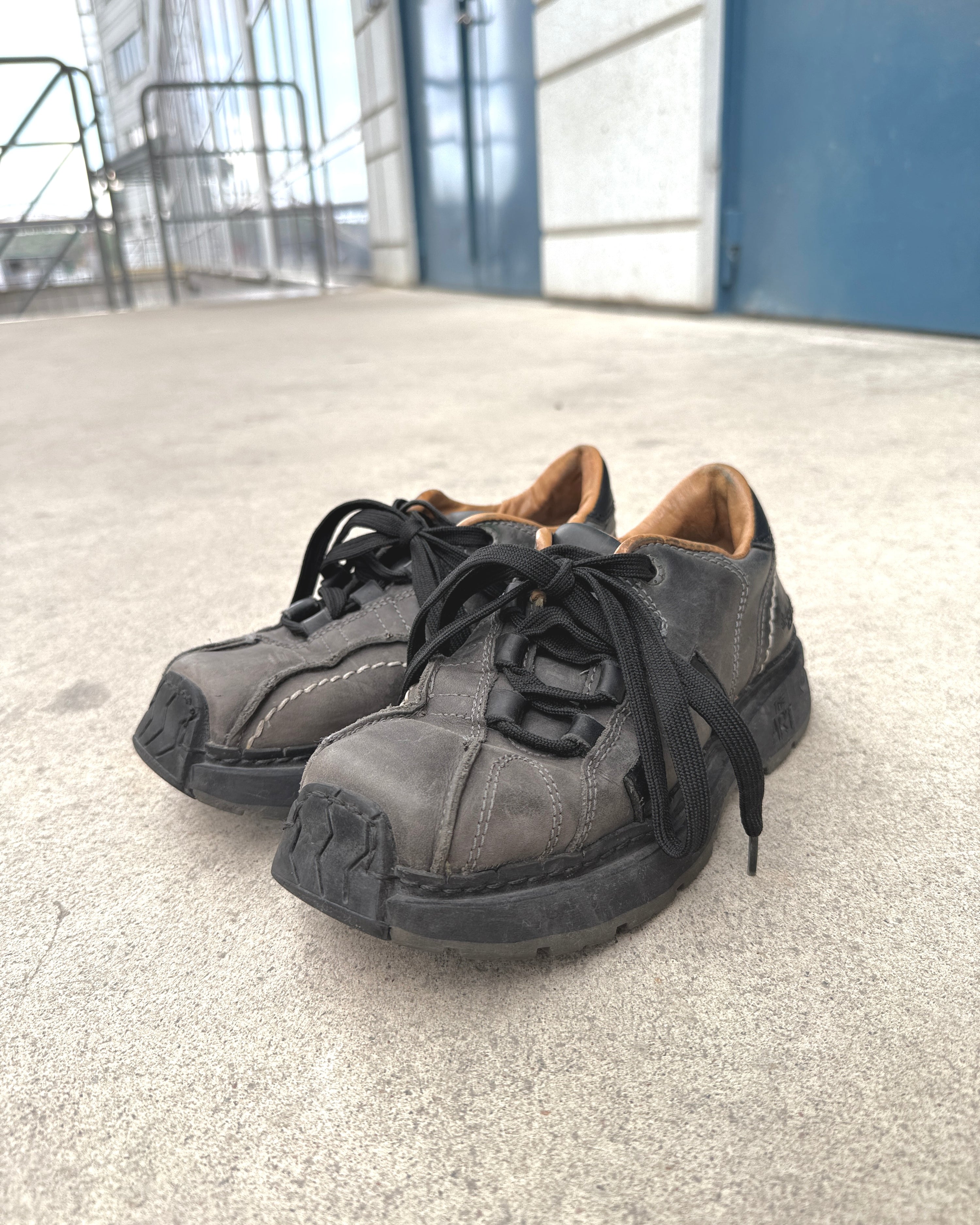 leather combat sneakers