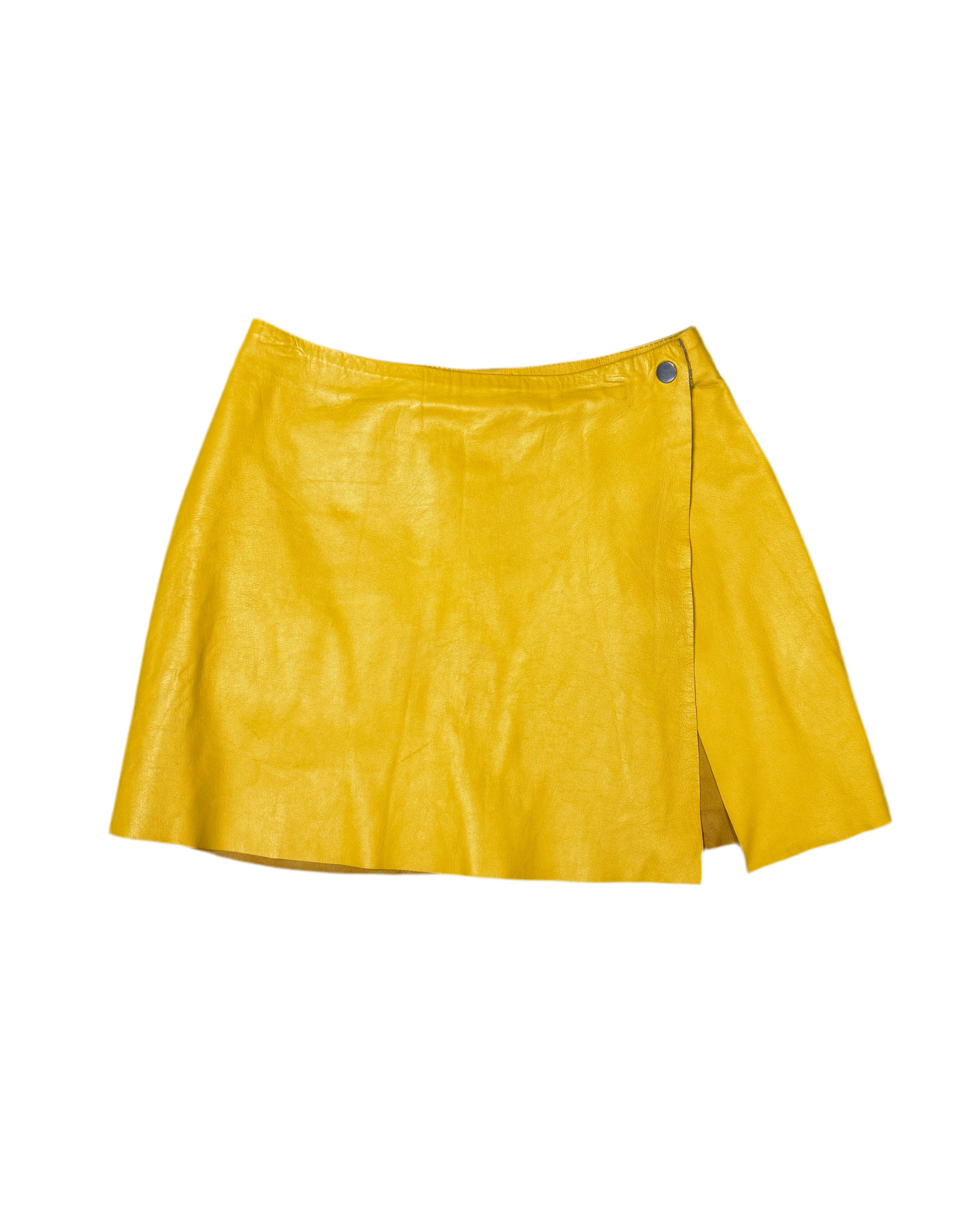 nappa leather wrap mini skirt