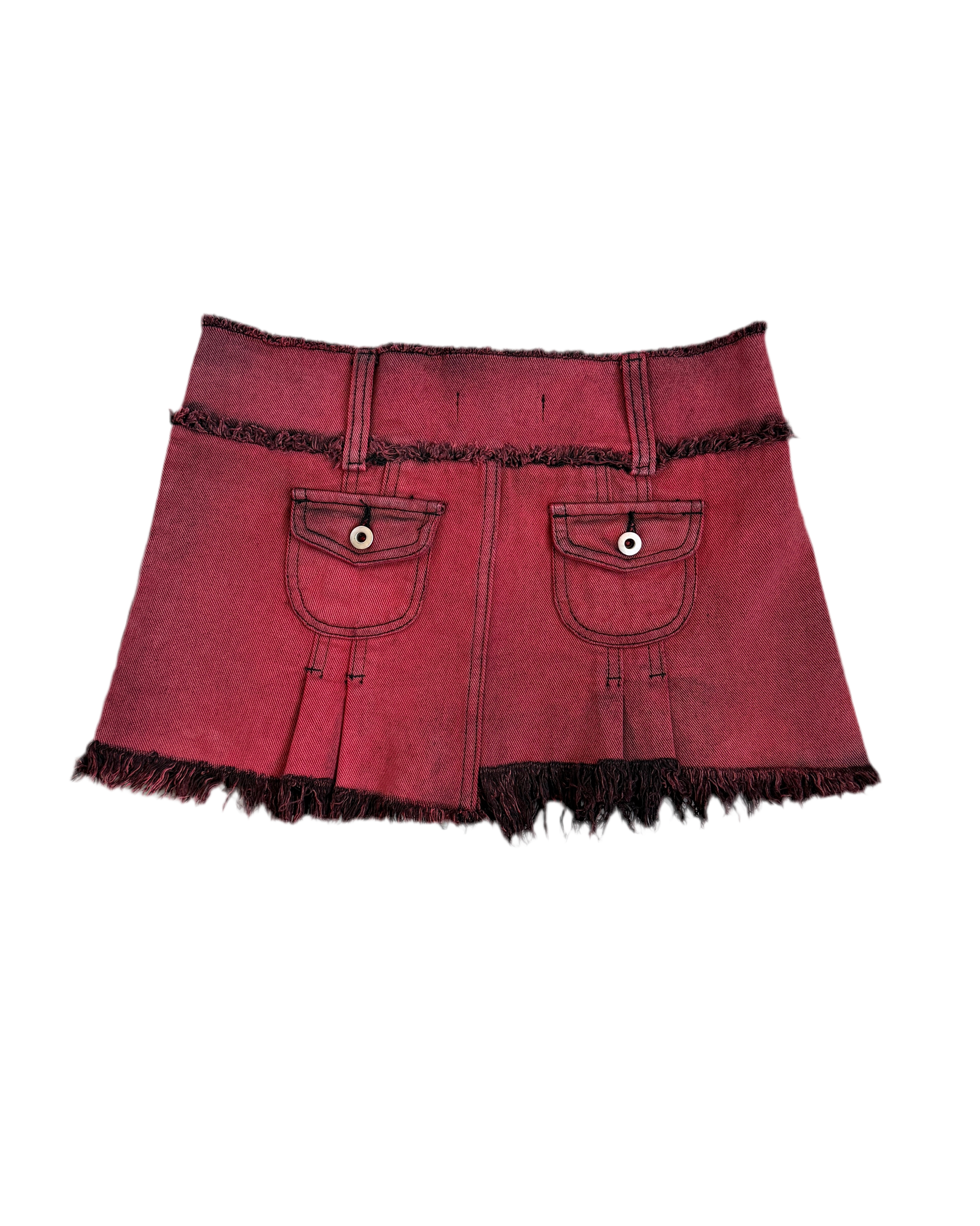 I AM GIA raw edges pleated twill mini skirt