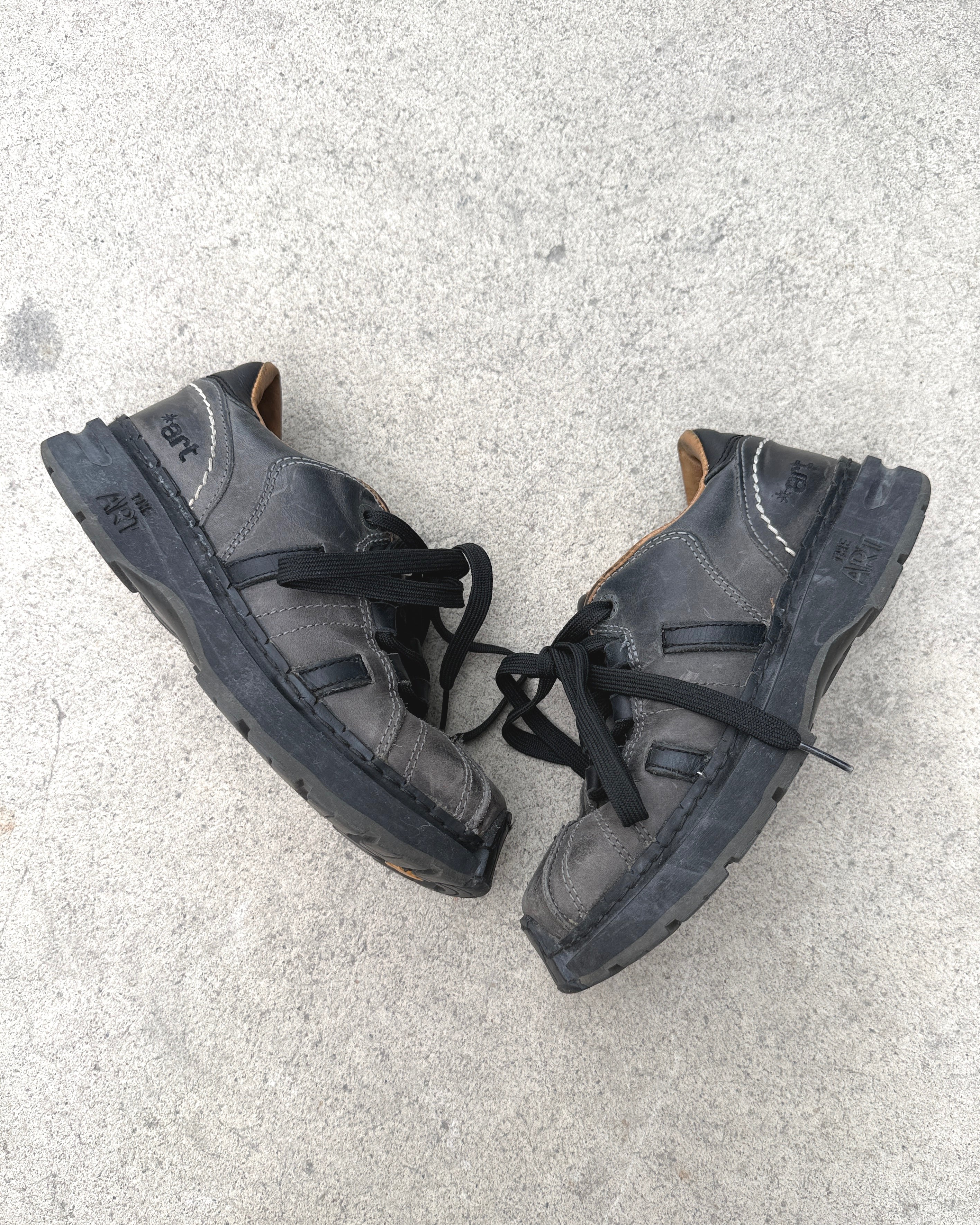 leather combat sneakers