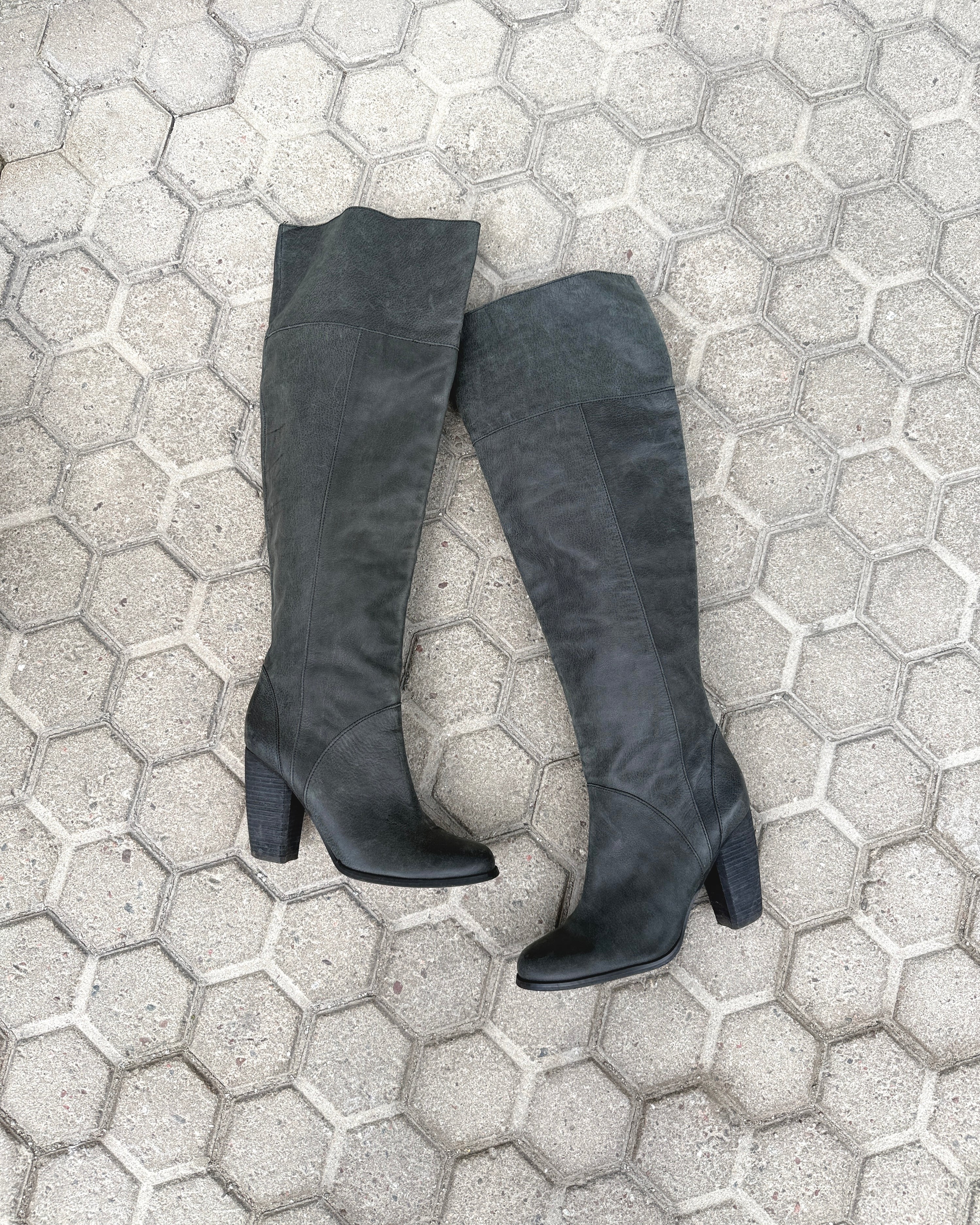 leather thigh high boots