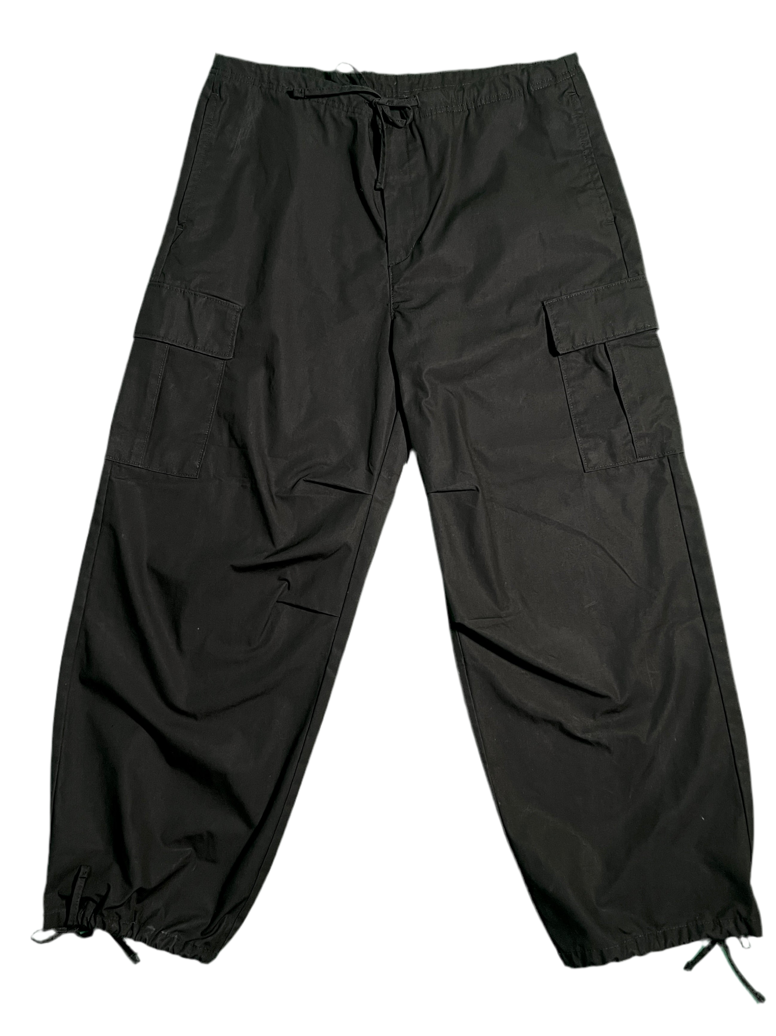 oversized tech cotton cargo trousers