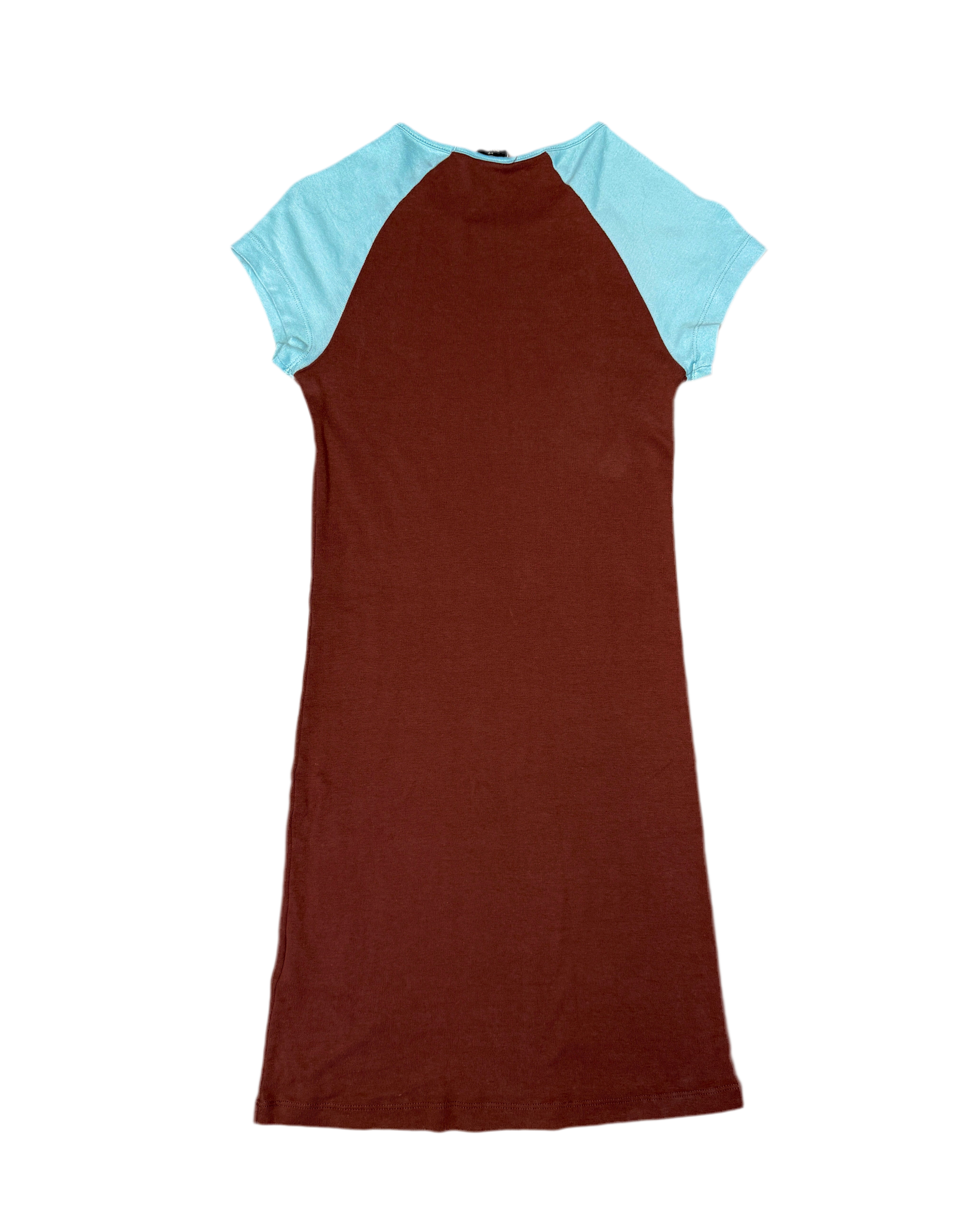 cotton t-shirt dress w 'stay waved'