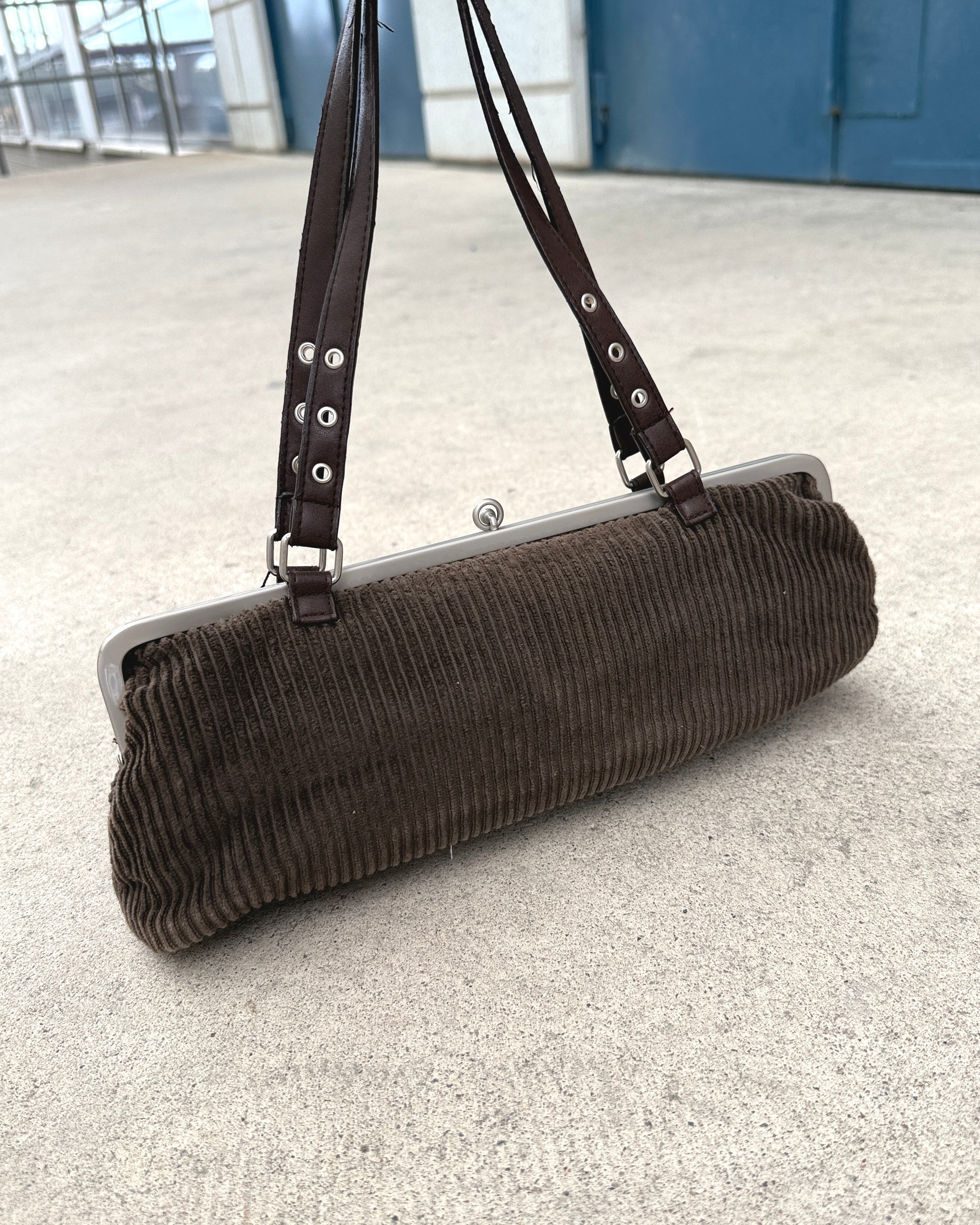 corduroy baguette bag