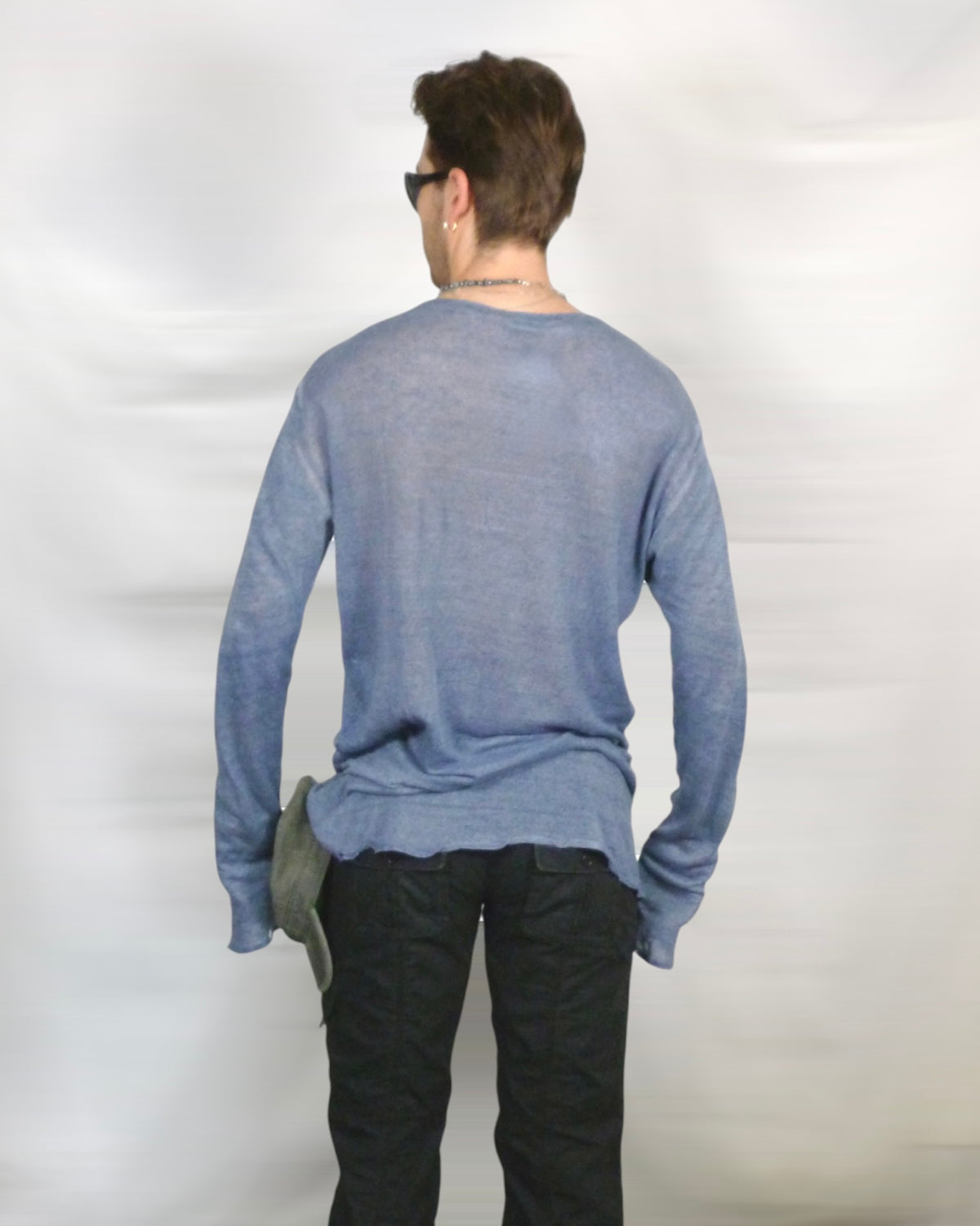DIESEL transparent knit long sleeve top
