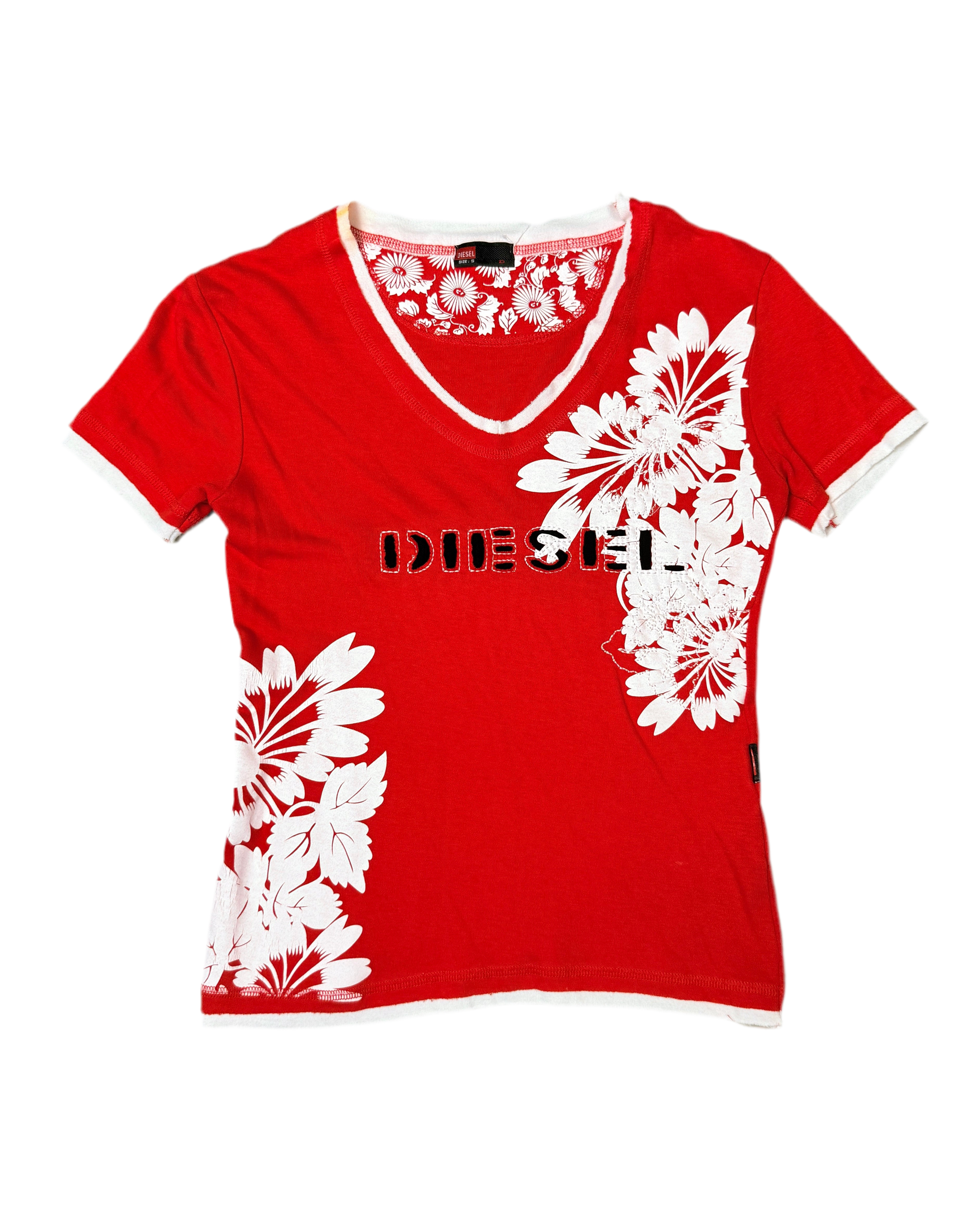 DIESEL lillies print logo t-shirt
