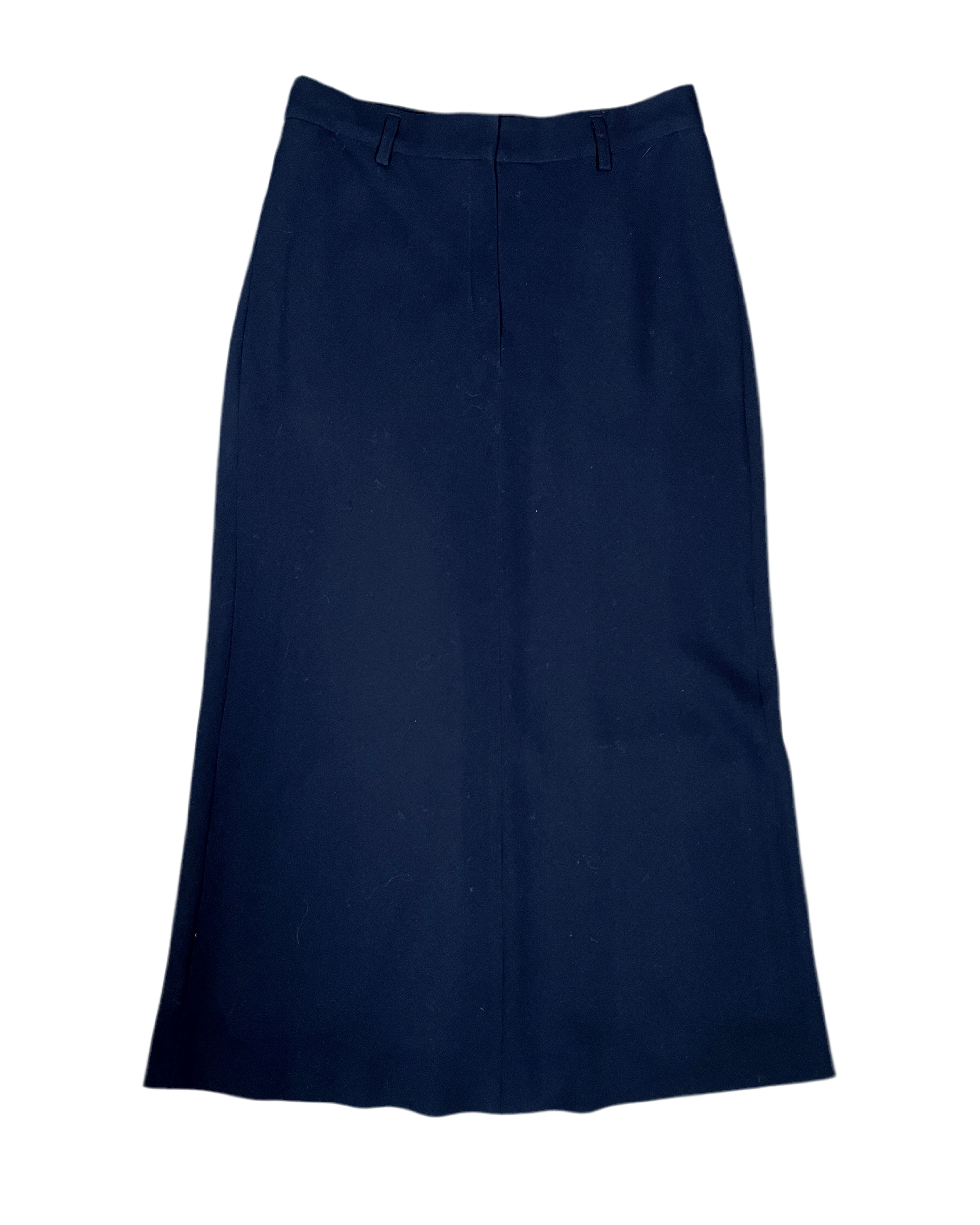 straight wool maxi skirt