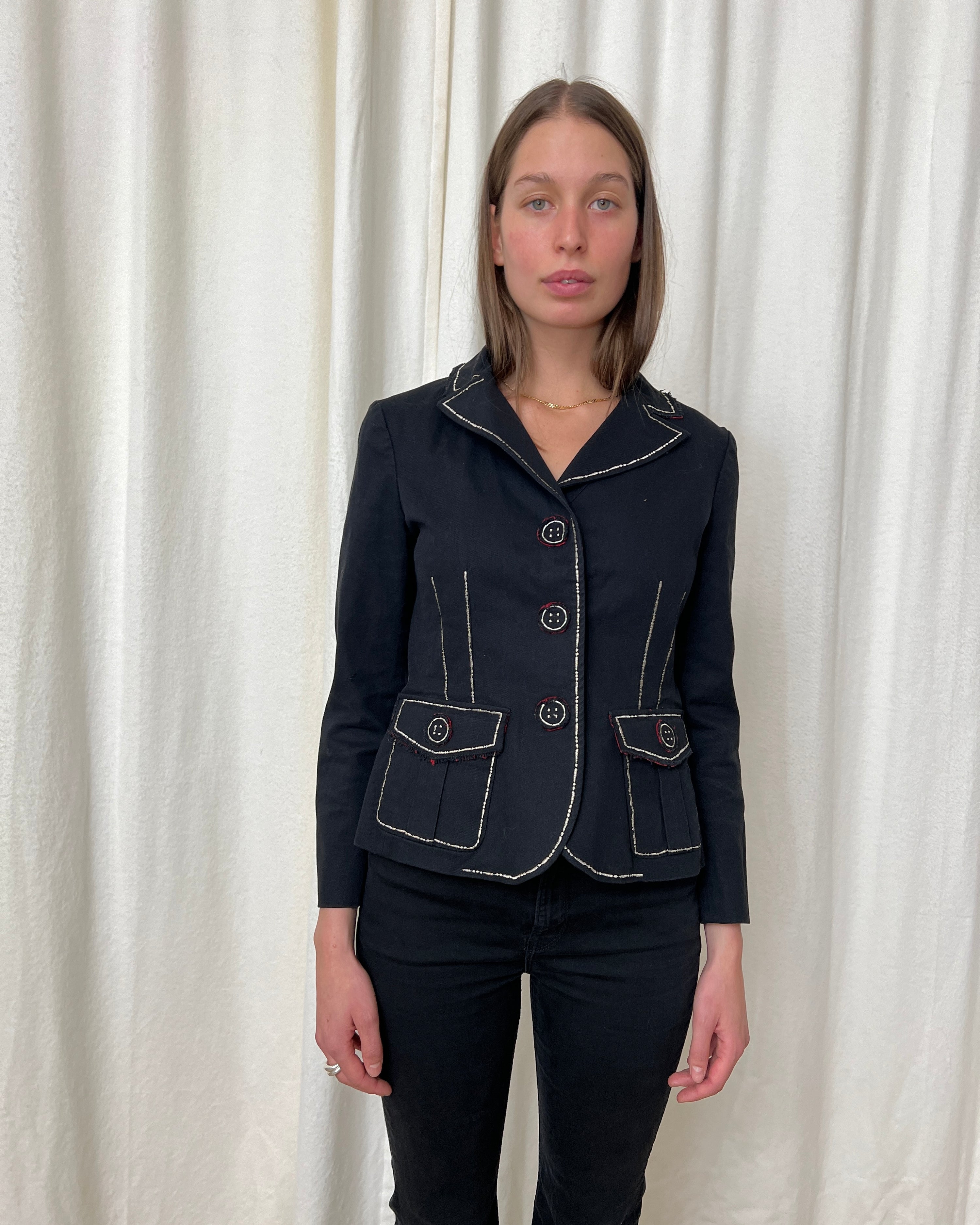 MOSCHINO fitted stitched blazer