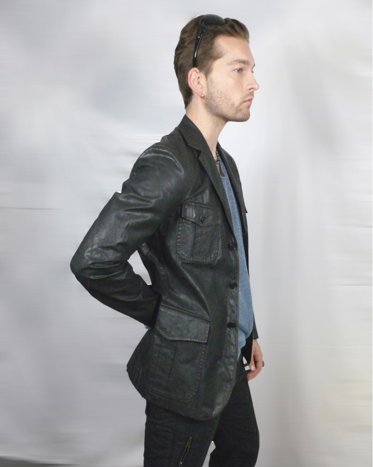 waxed cotton light safari jacket