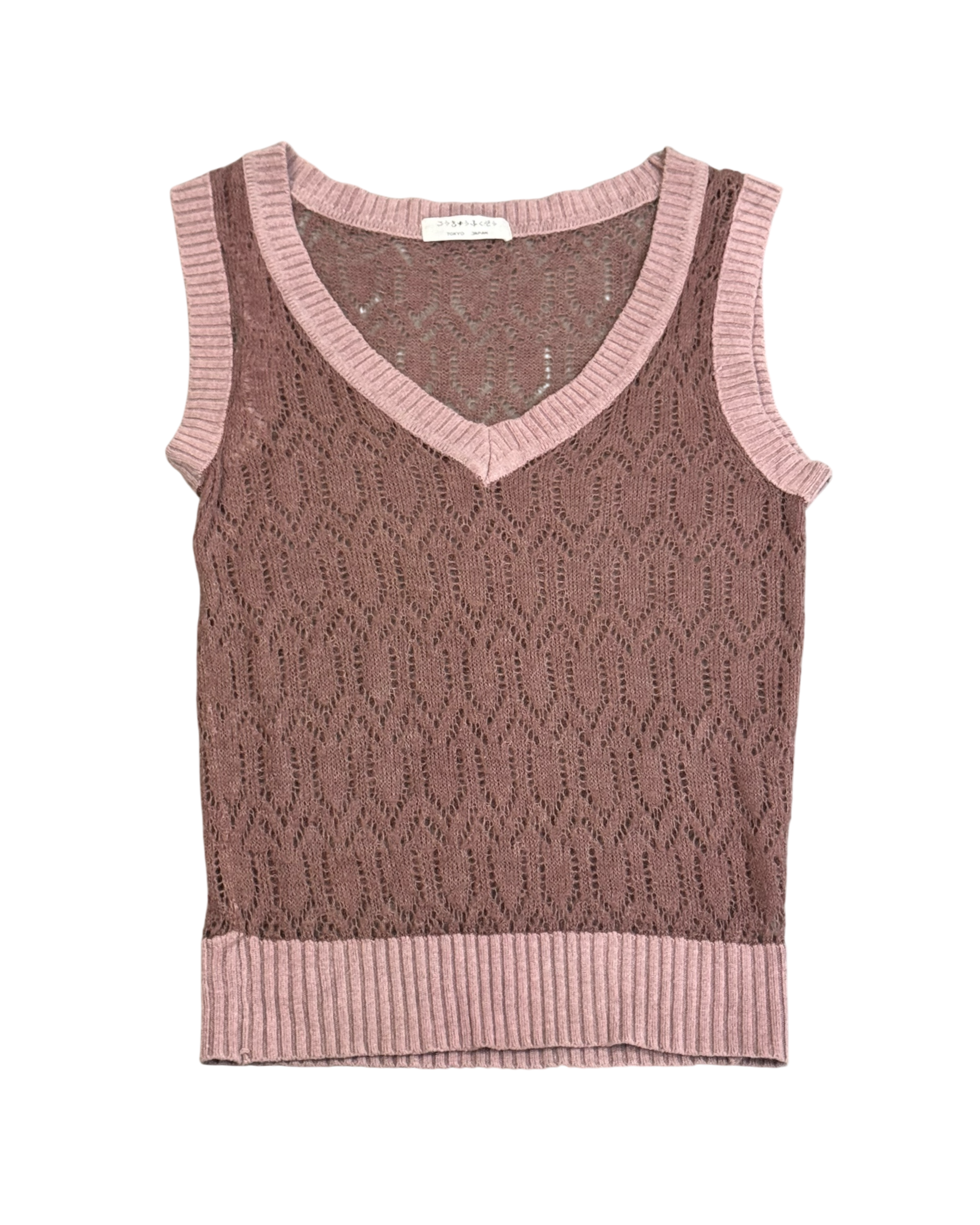 mohair transparent V neck knitted vest