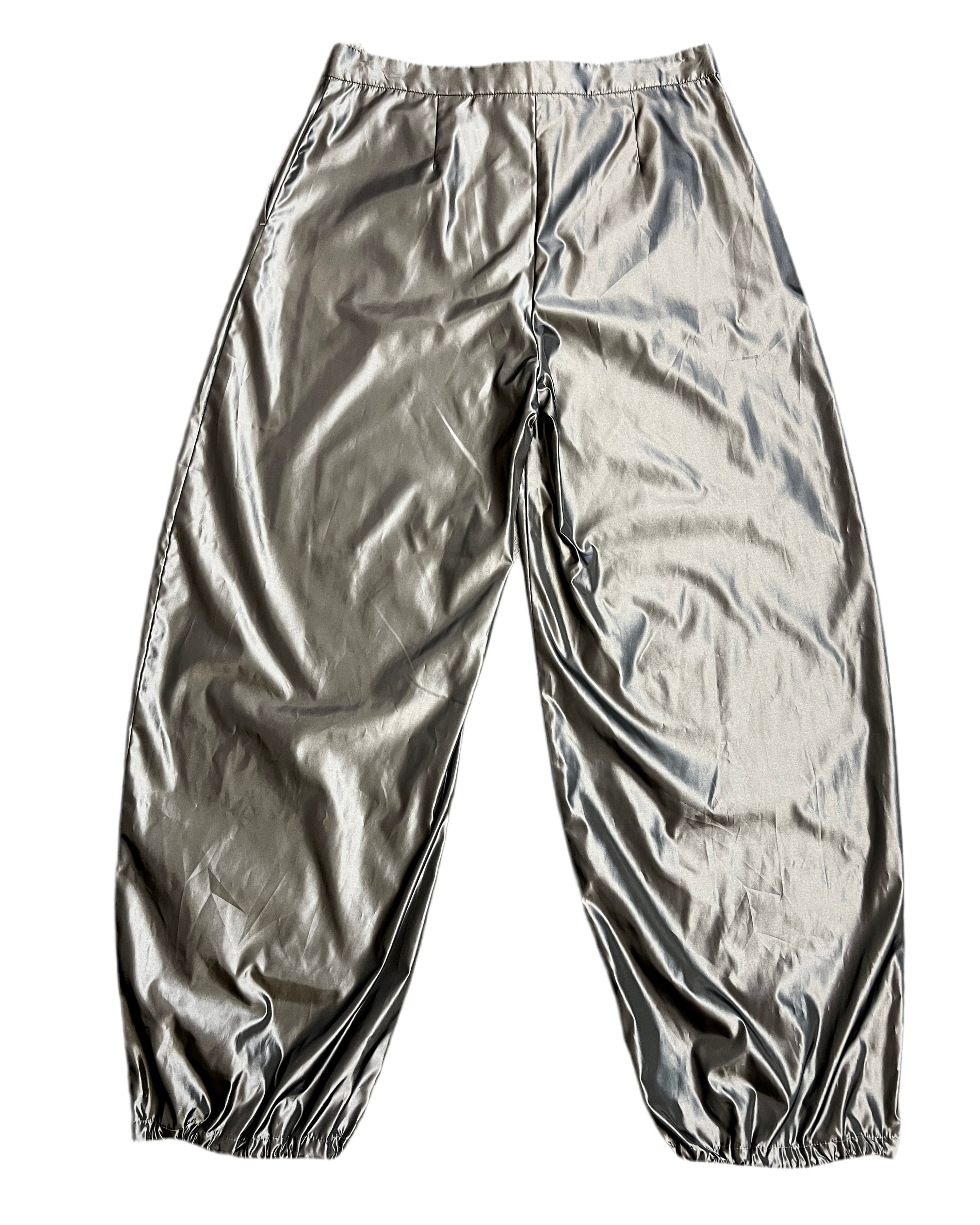 shiny sporty baggy trousers