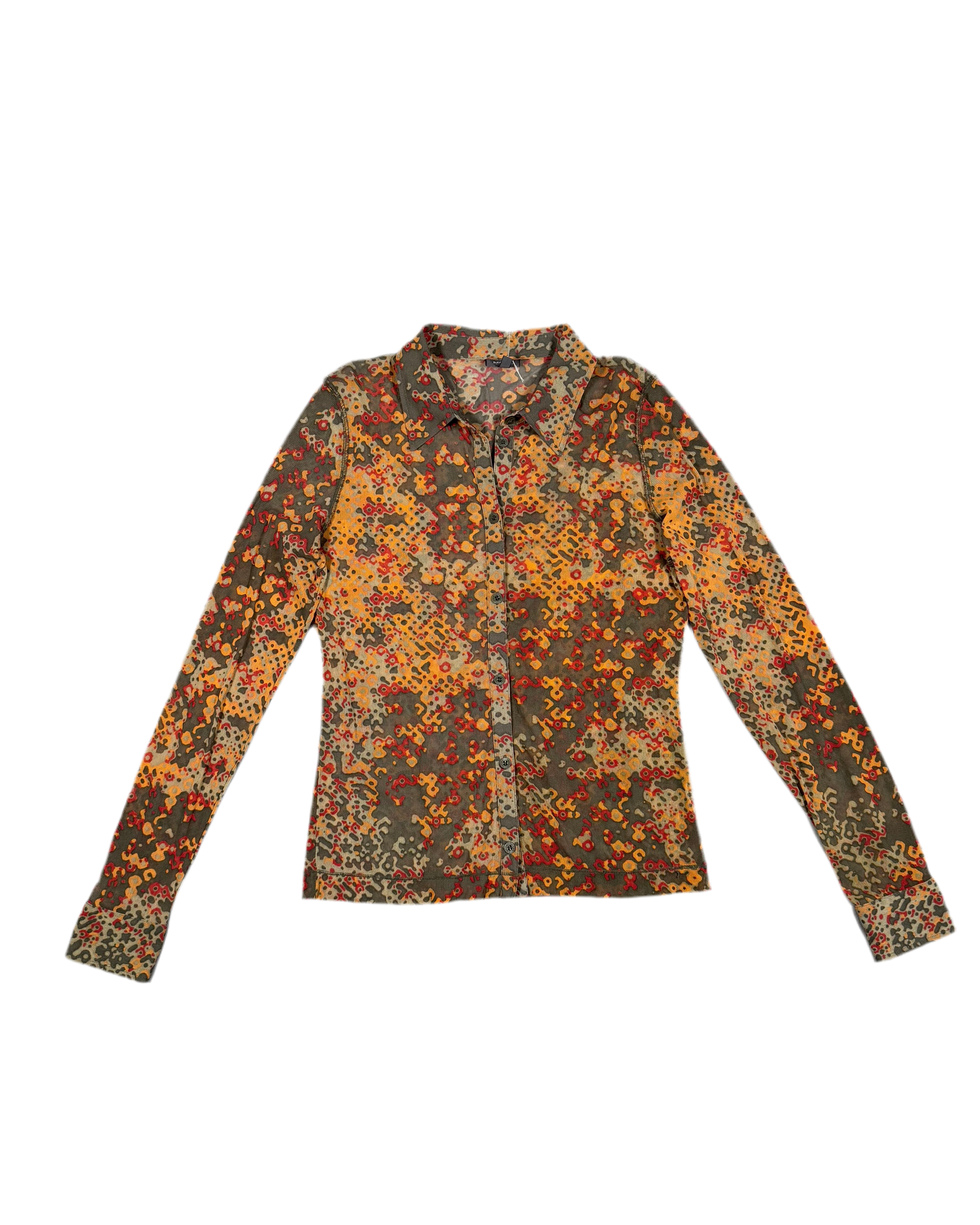 mexx camo printed mesh shirt