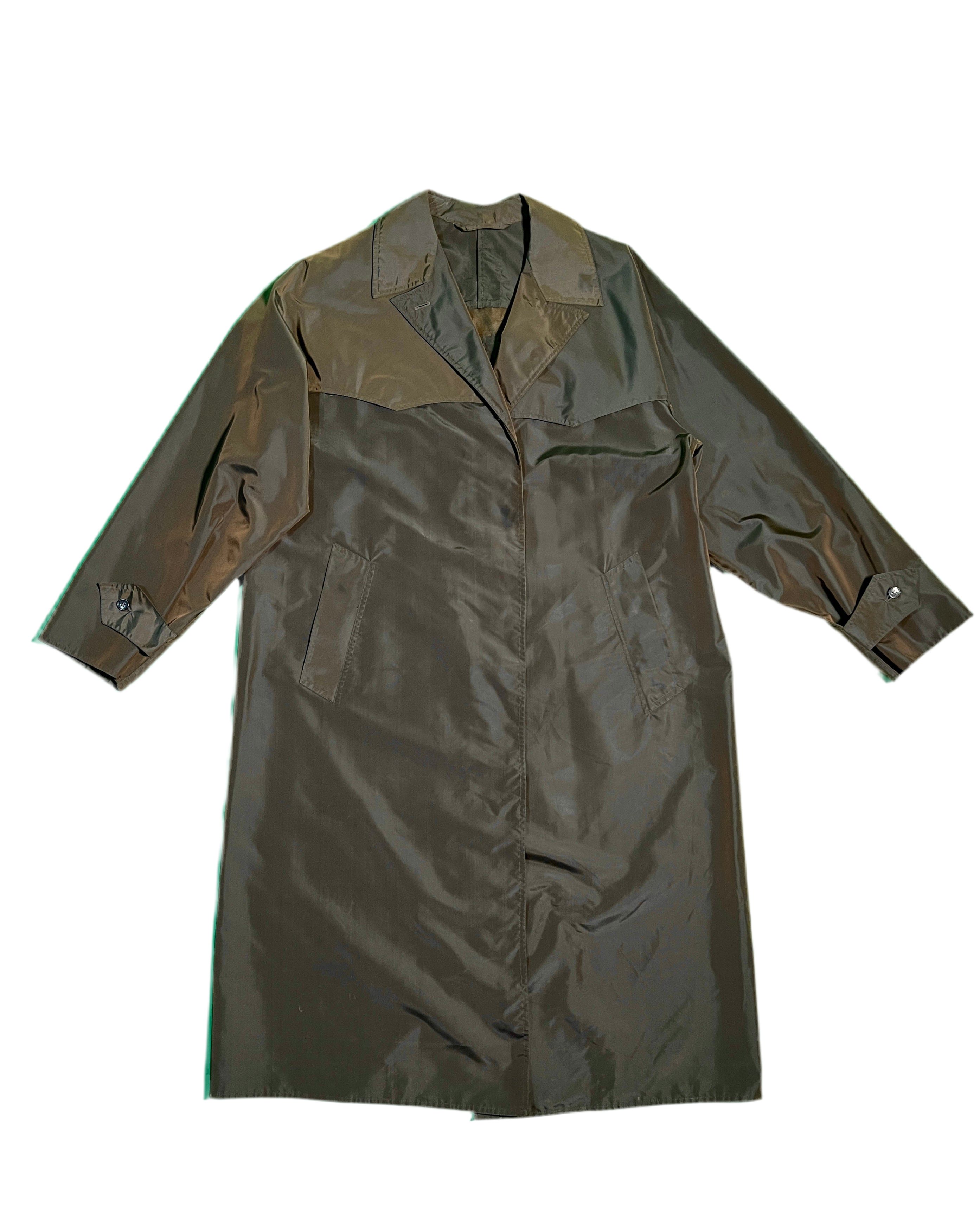 tech nylon trench coat