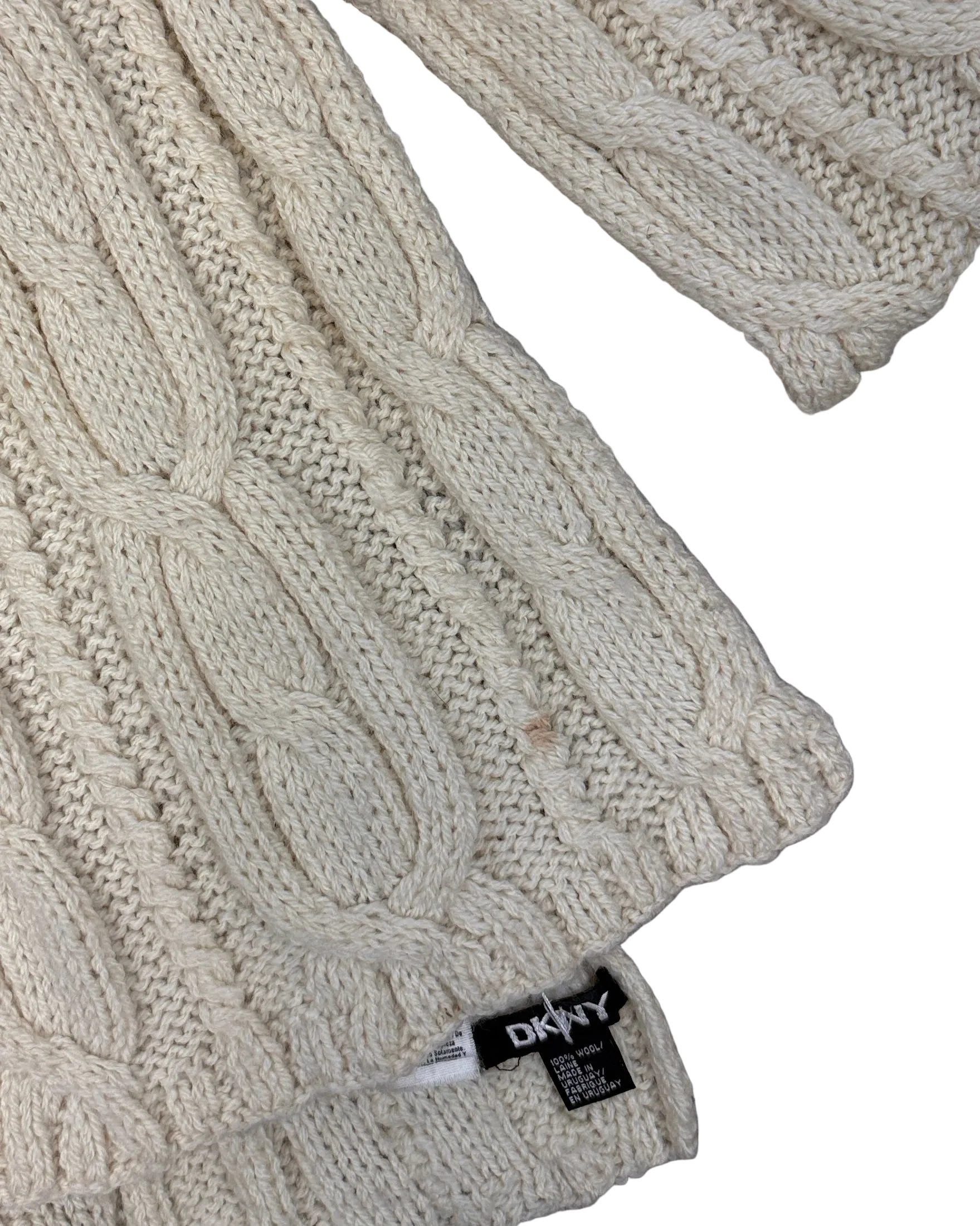 DKNY superlong wool cable knit scarf